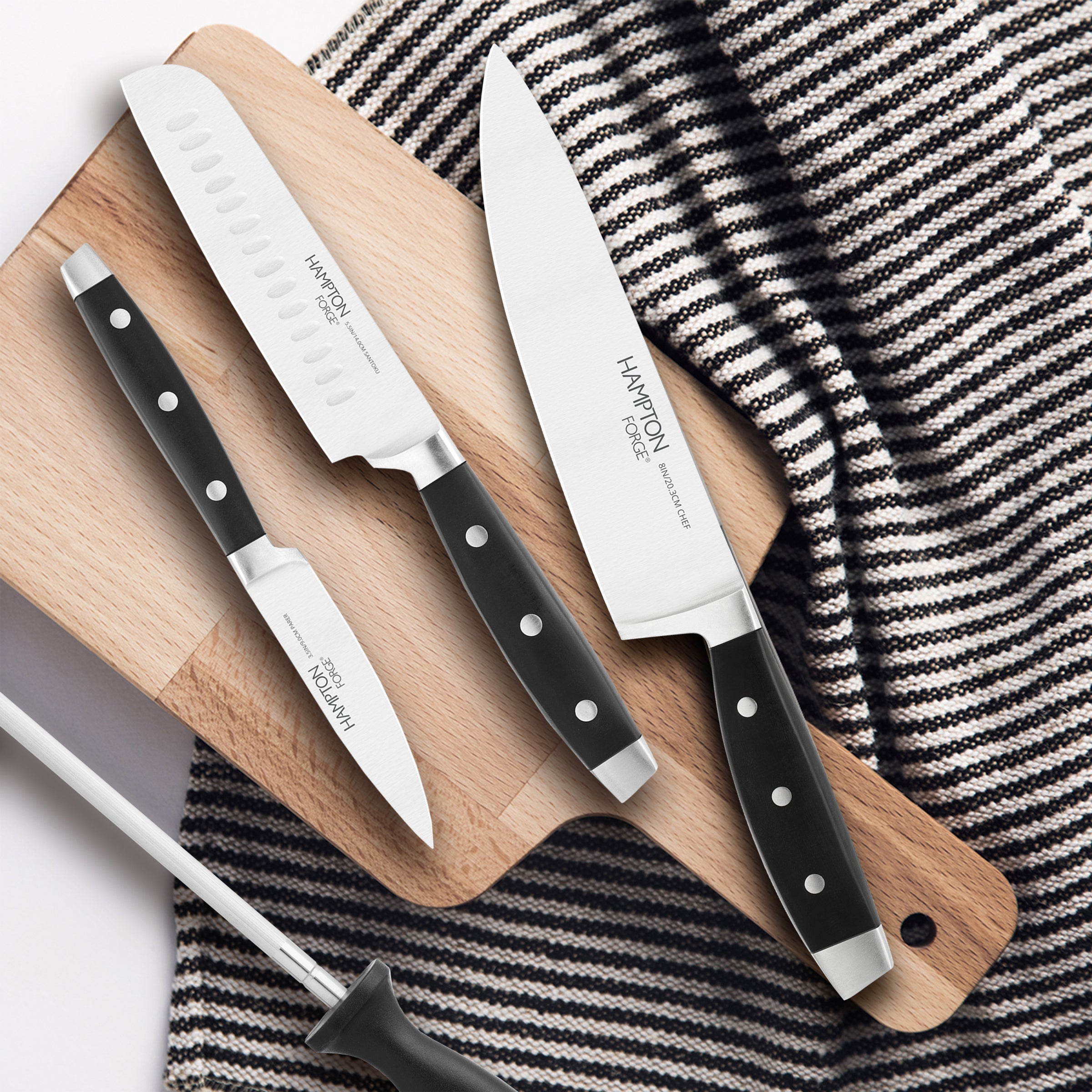 15-Piece Cutlery Set with Block - Ergonomic Forged Blades | Hampton Signature