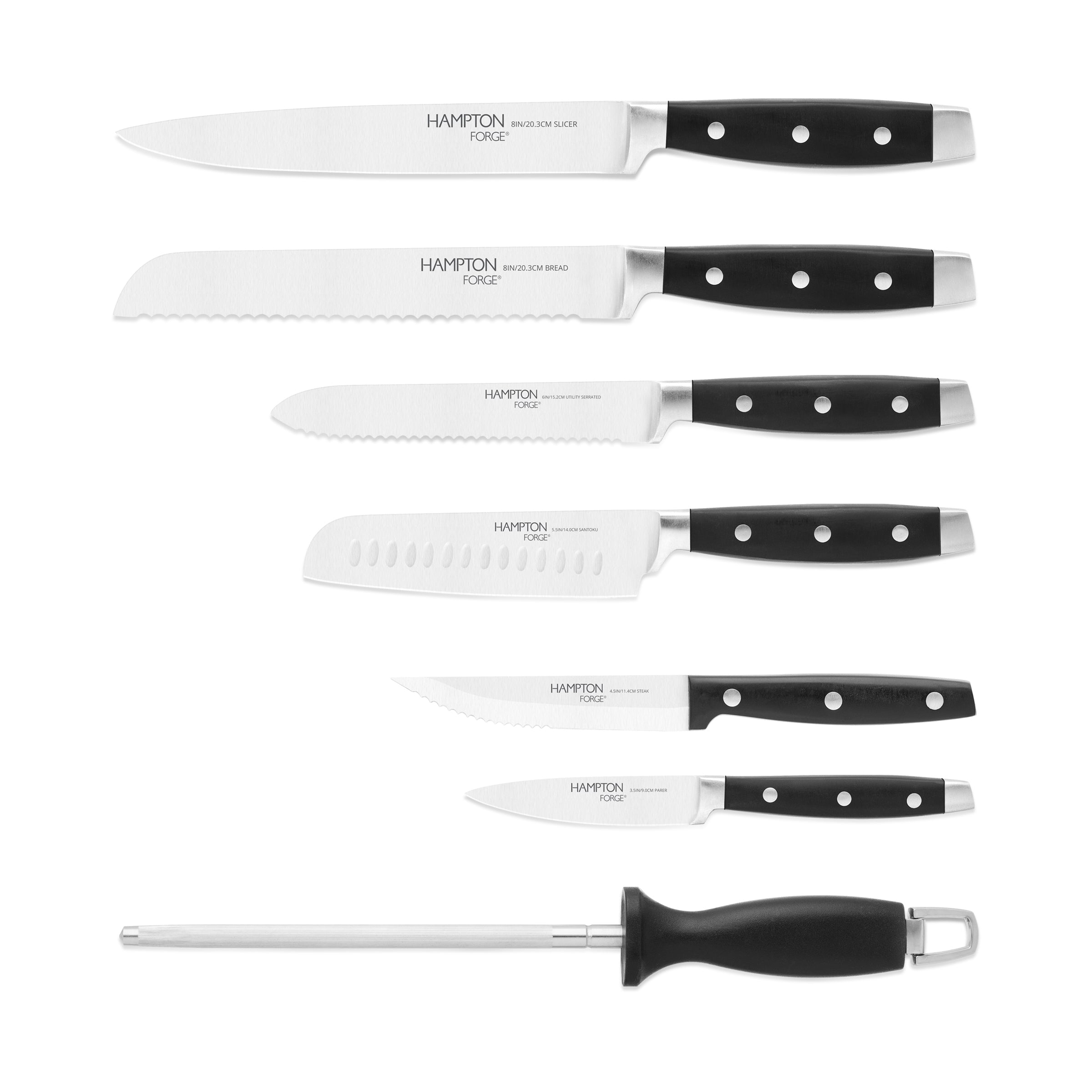 15-Piece Cutlery Set with Block - Ergonomic Forged Blades | Hampton Signature