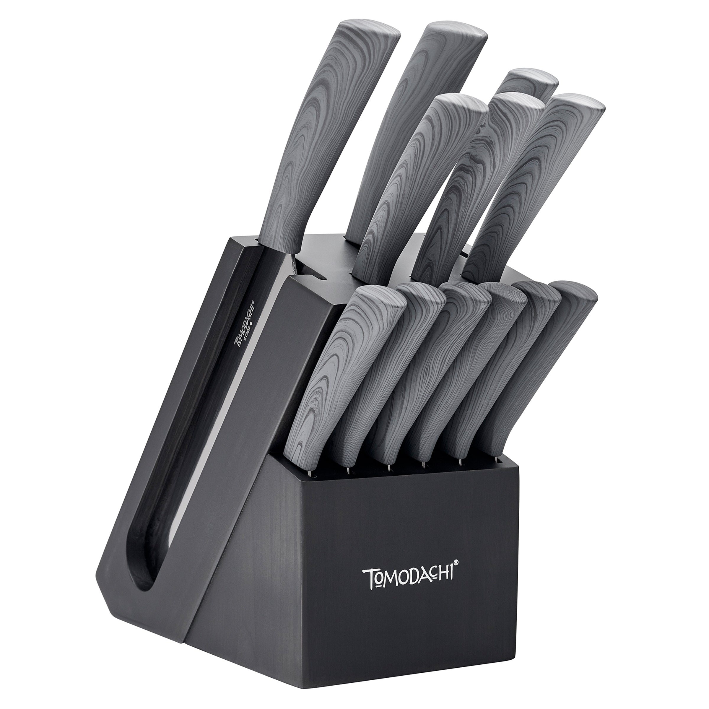 13-Piece Cutlery Set with Ash Wood Block & Titanium Blades | Raintree