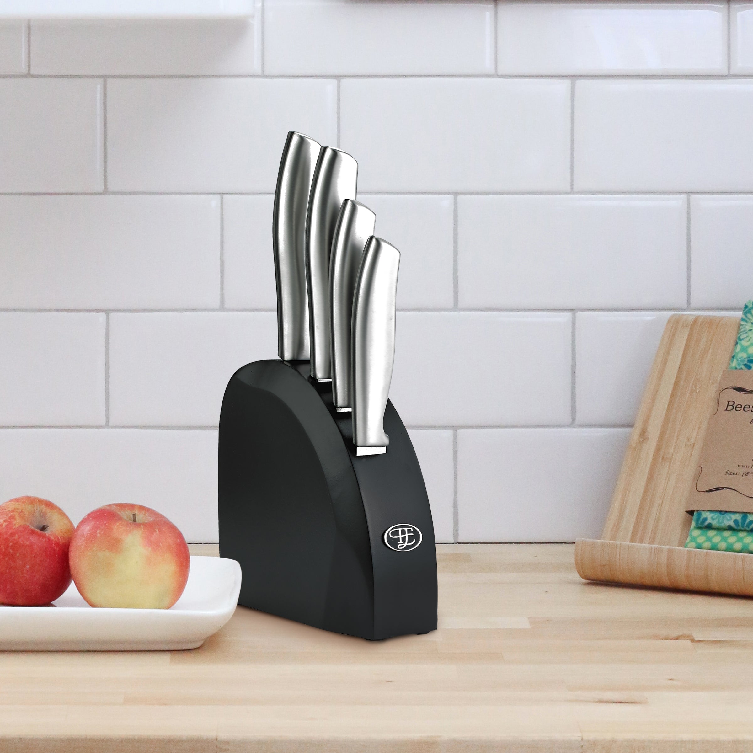 5-Piece Knife Block Set with Sharp Blades & Ergonomic Handles | Kobe