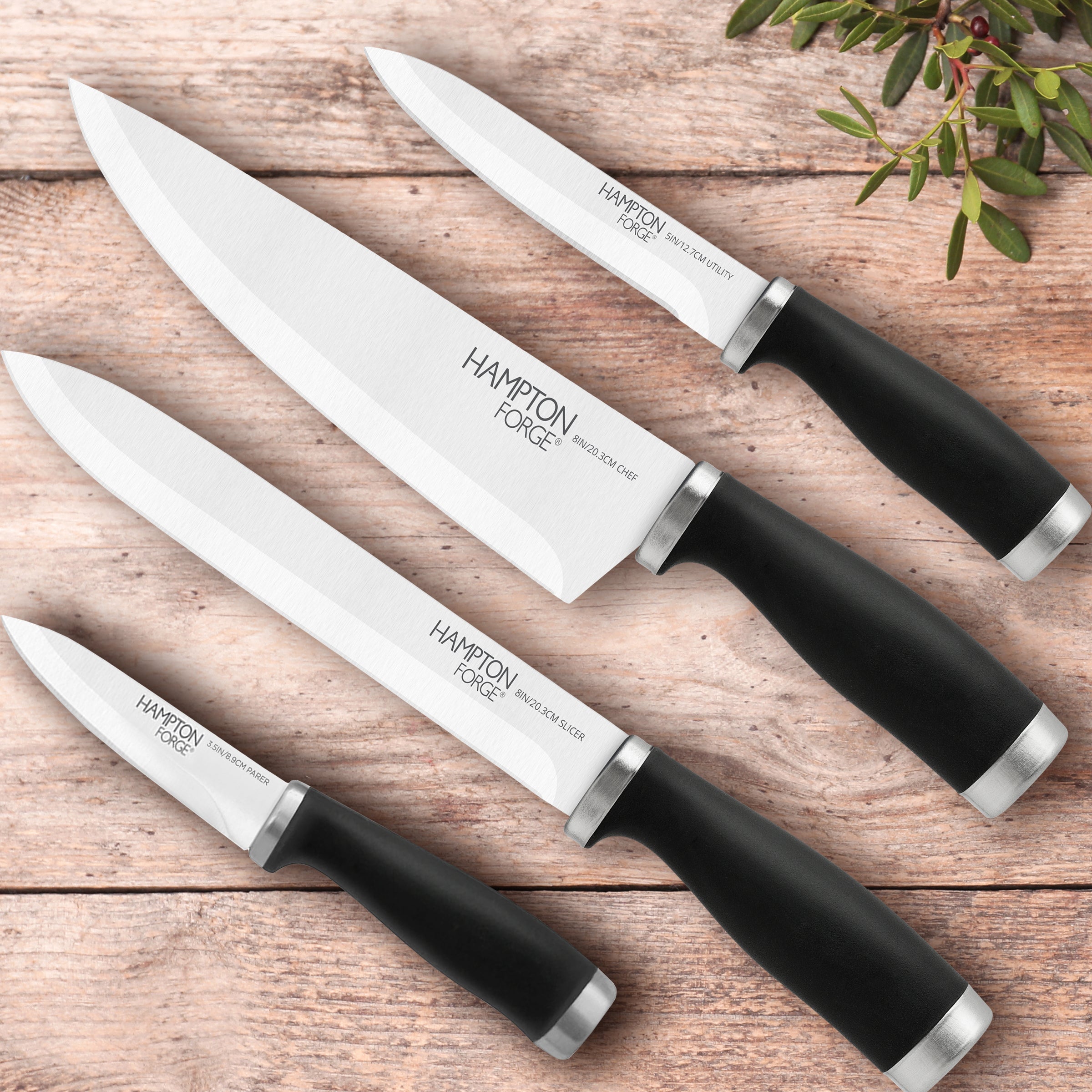Soft-Grip Black Cutlery Set with Stainless Steel Blades | Epicure