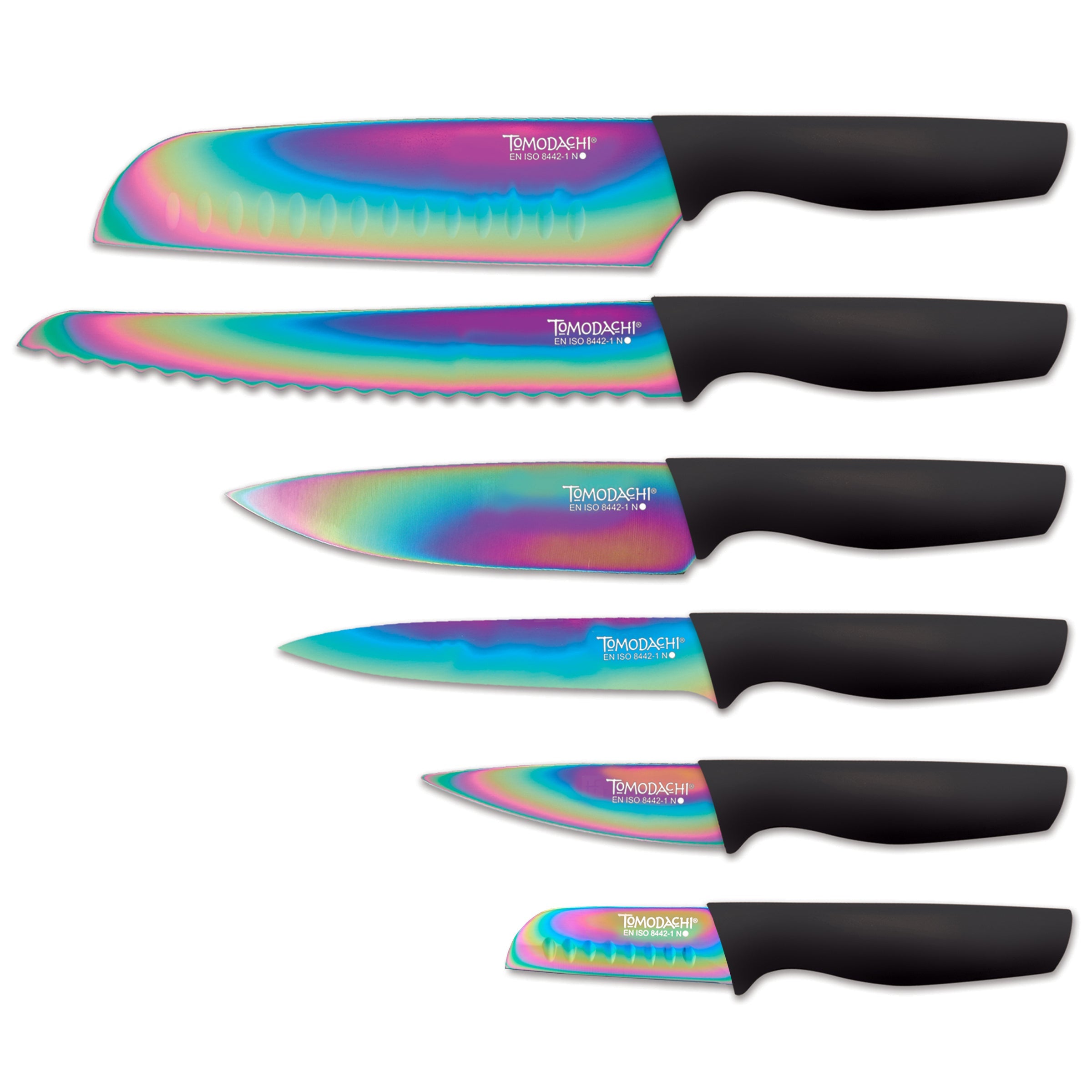 Rainbow Black 12-Piece Cutlery Set with Titanium Coating | Tomodachi