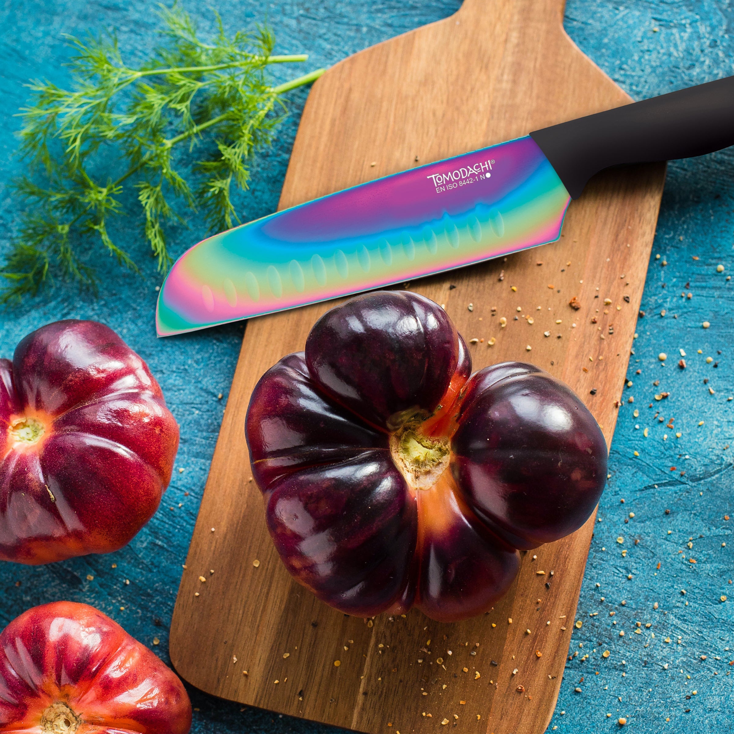 Rainbow Black 12-Piece Cutlery Set with Titanium Coating | Tomodachi