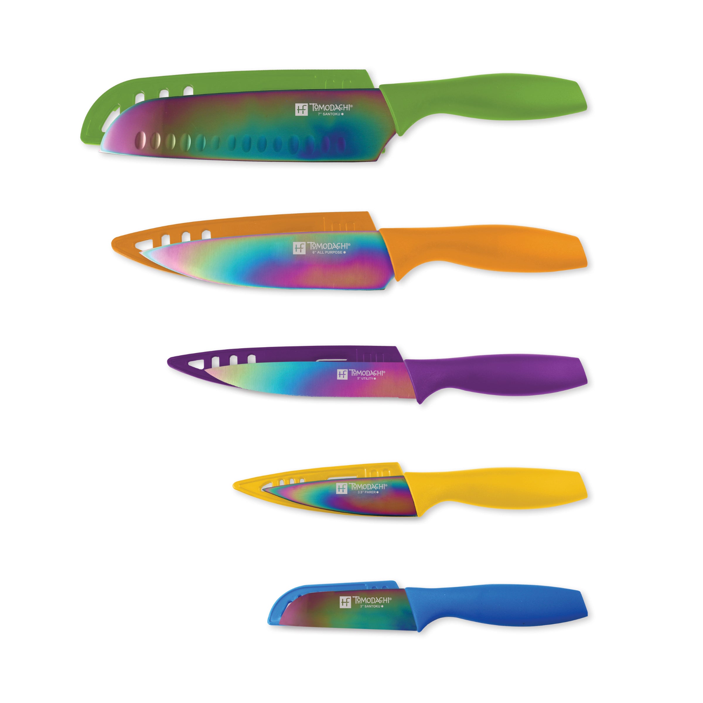 Rainbow Titanium Cutlery Set 10-Piece with Sheaths | Tomodachi
