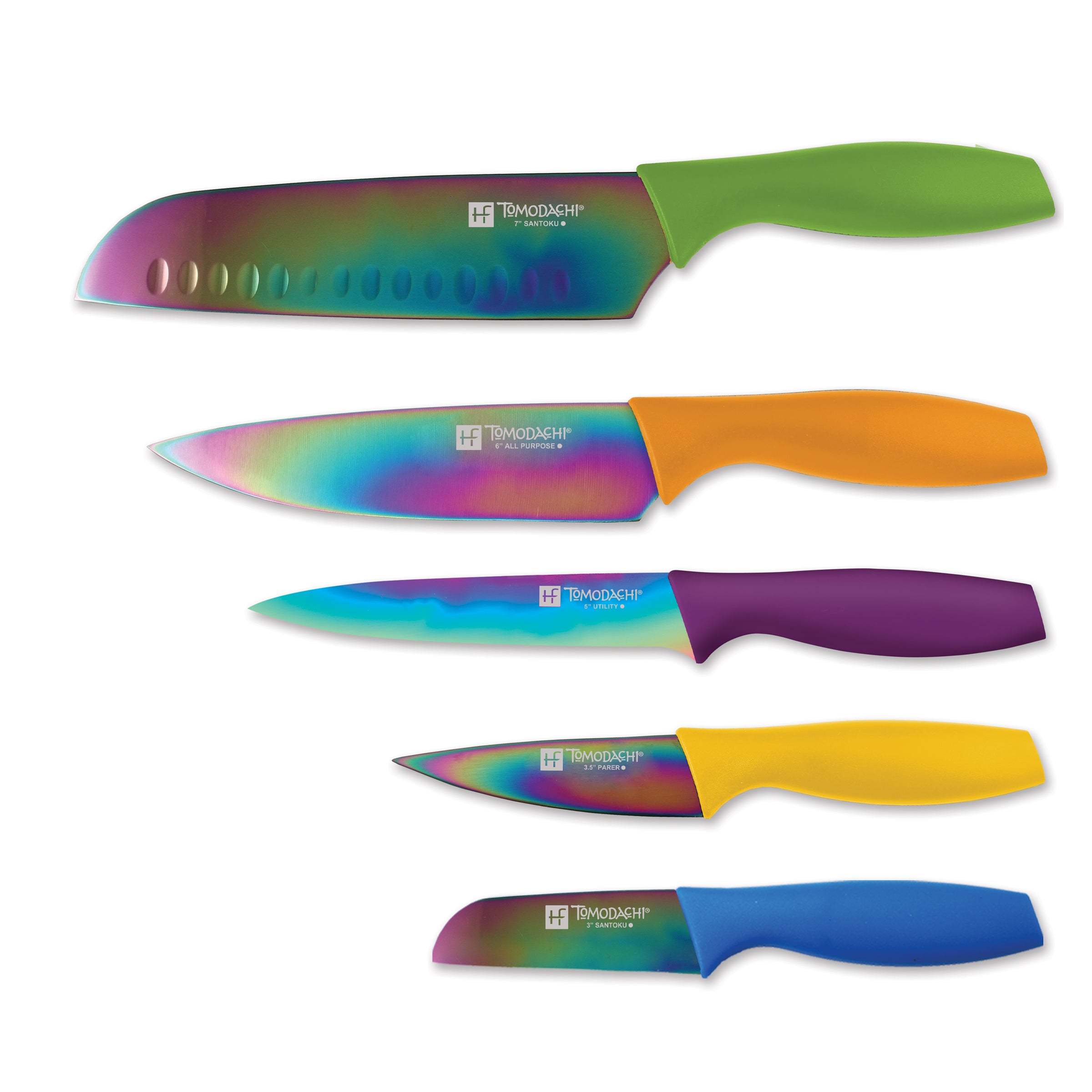 Rainbow Titanium Cutlery Set 10-Piece with Sheaths | Tomodachi