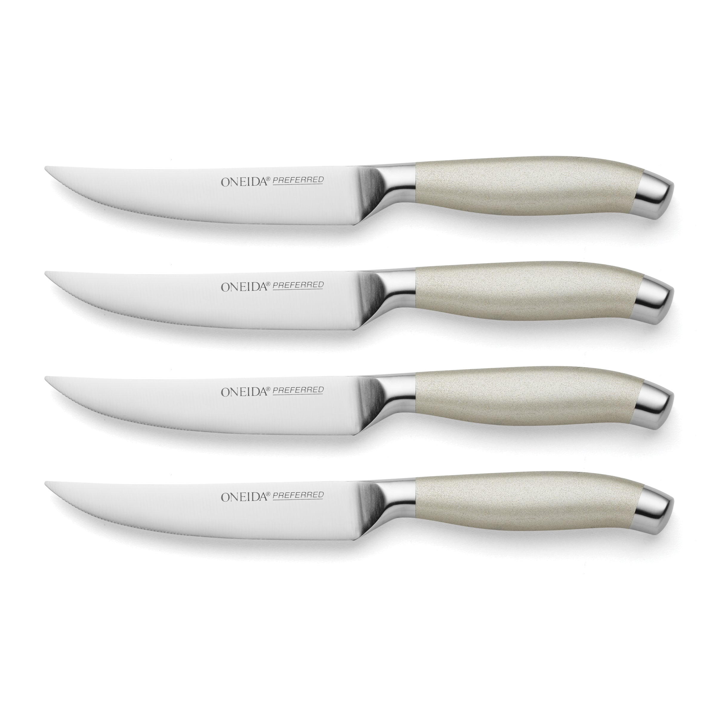 Sharp Steak Knives Set of 4 with Comfortable Handles | Preferred
