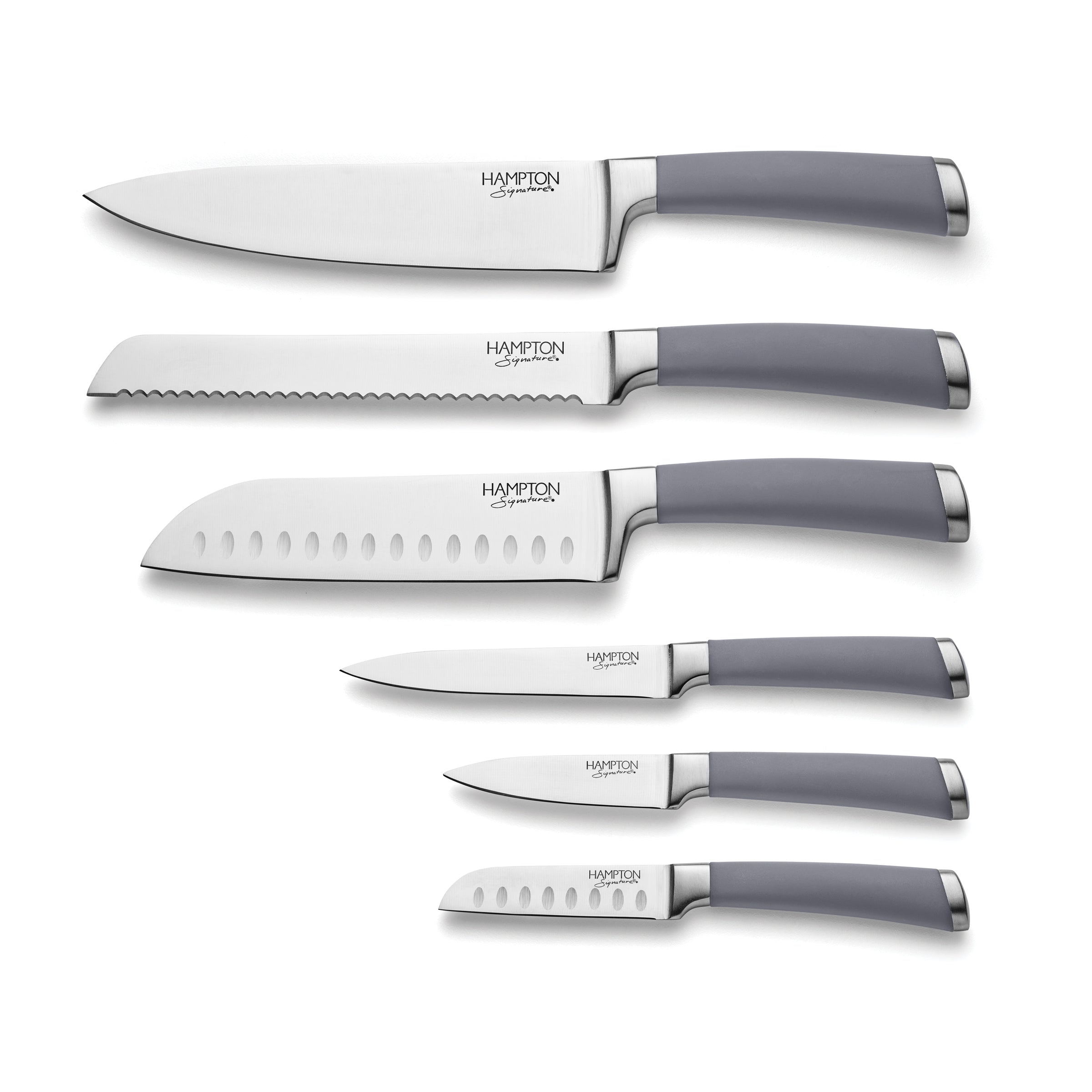 Concrete Textured Cutlery Block Set with Stainless Steel Knives | Beton