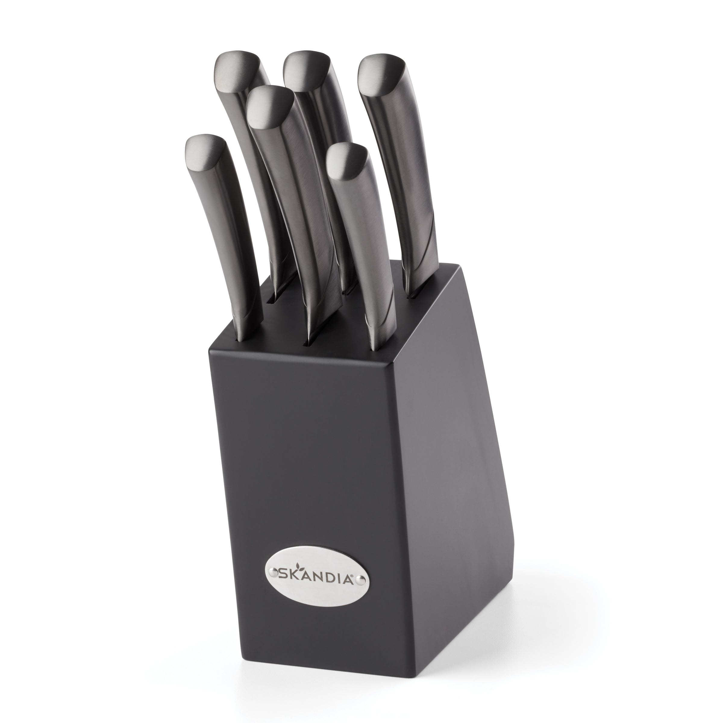 7-Piece Knife Set with Gunmetal Finish & Block | Skandia Beck