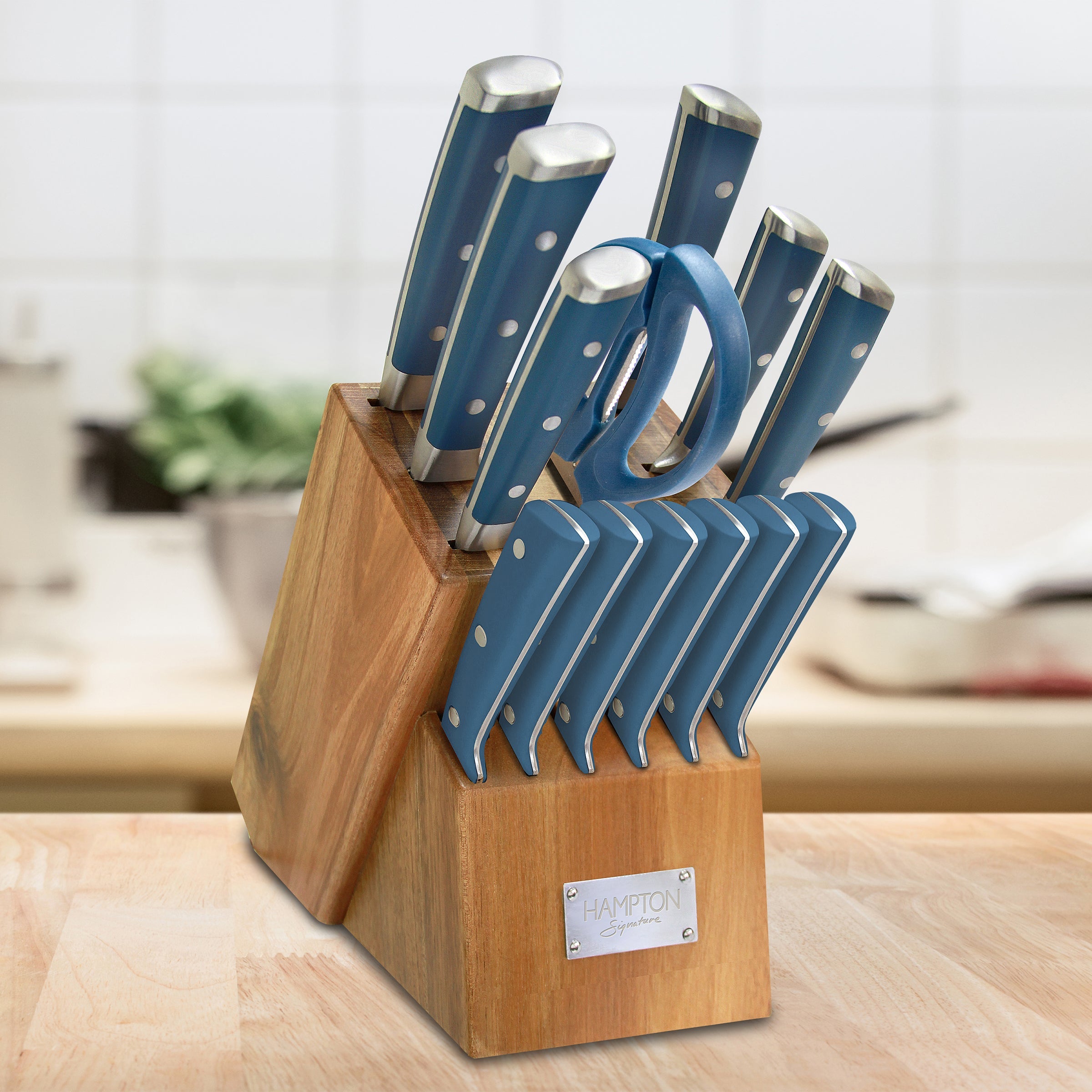 14-Piece Cutlery Set with Wood Block & Ergonomic Handles | Stellar