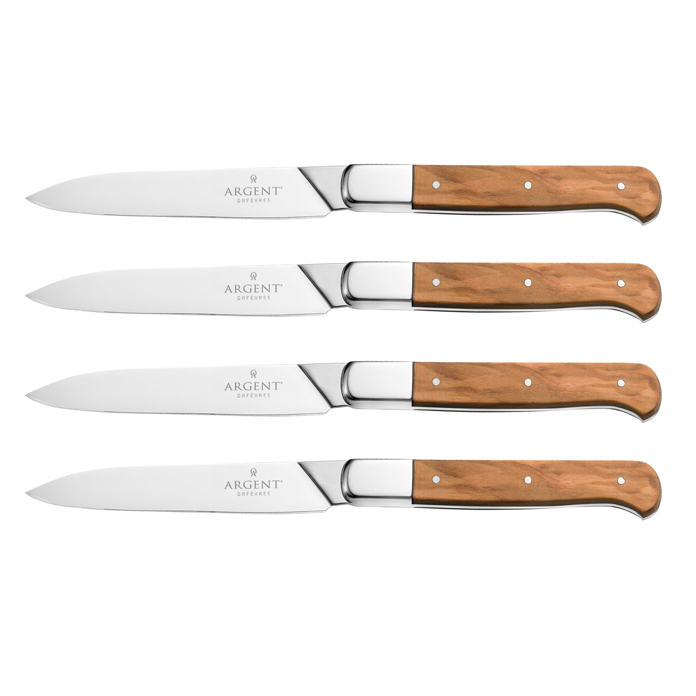 Olive Wood Steak Knives Set of 4 with Storage Box | Lynden