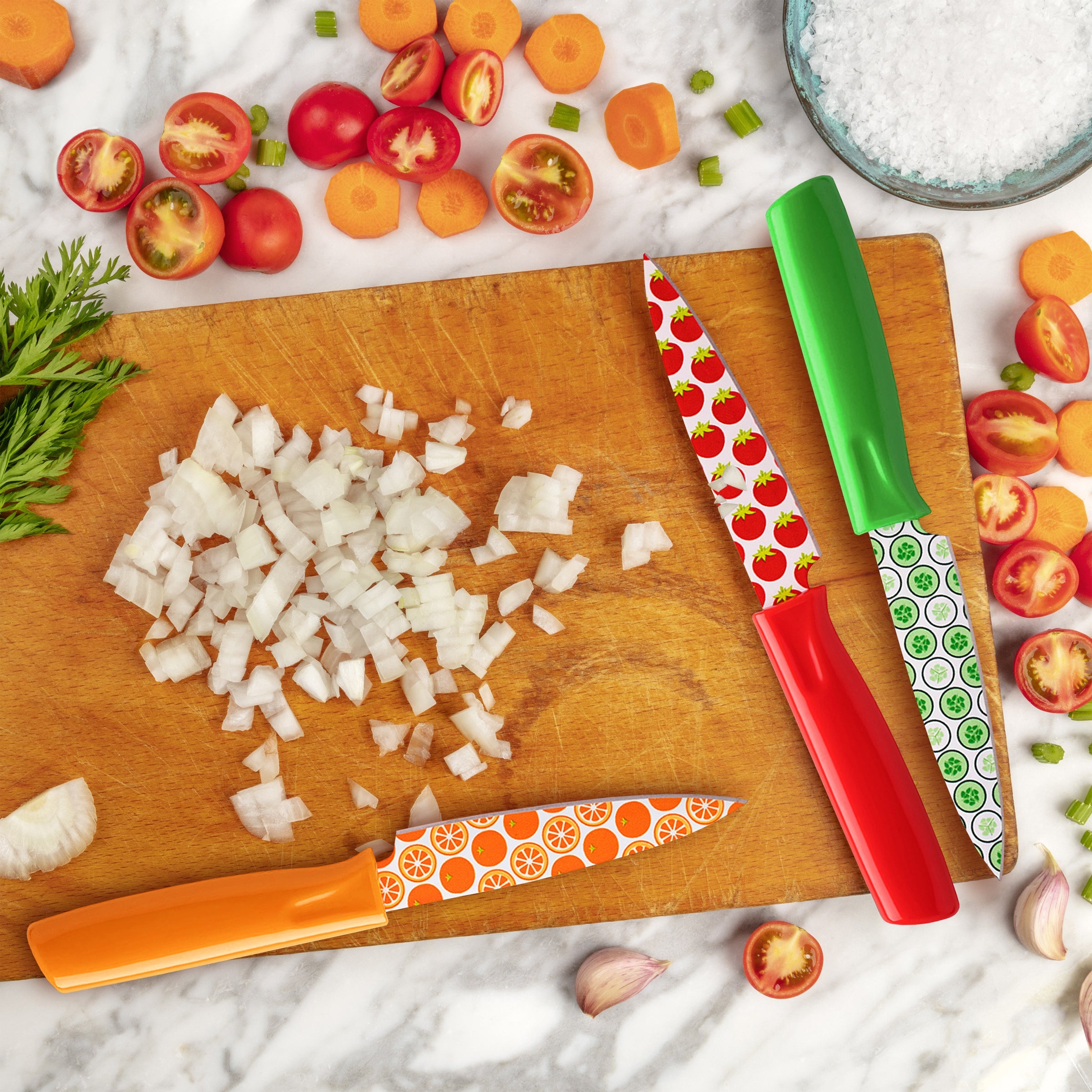 Colorful Printed Paring Knife Set for Fruits & Vegetables | Tomodachi
