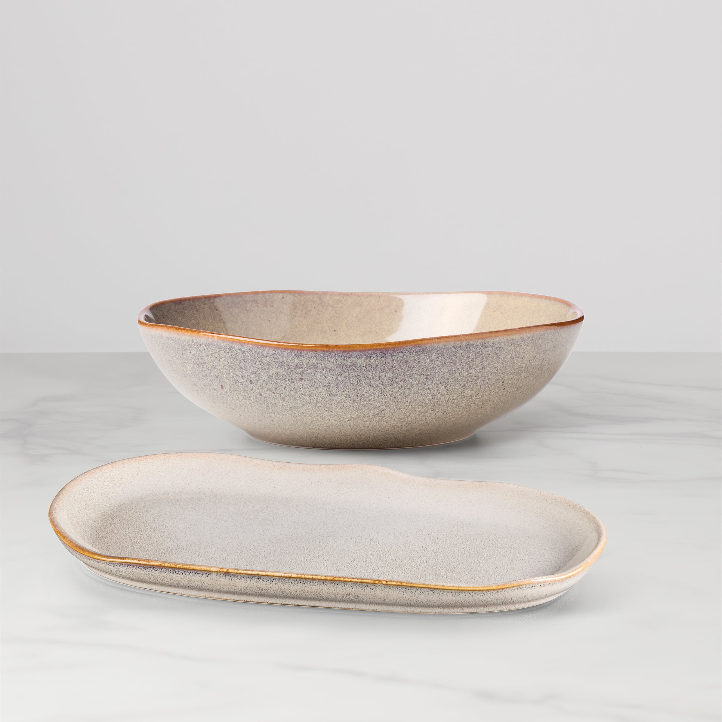 Oatmeal Stoneware Serving Set | Organic Shades Dishwasher-Safe