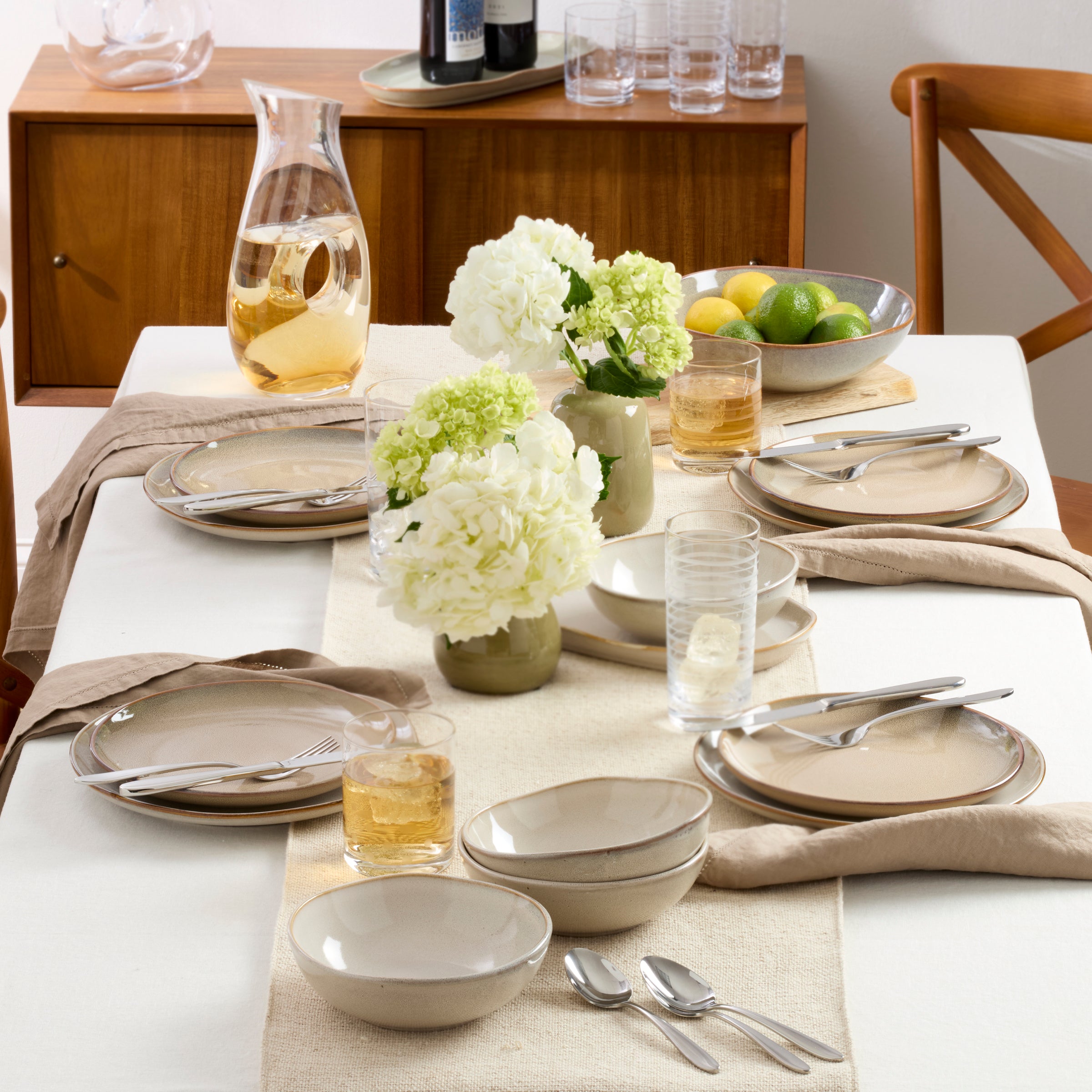 Oatmeal Stoneware Dinnerware Set 12-Piece | Organic Shades
