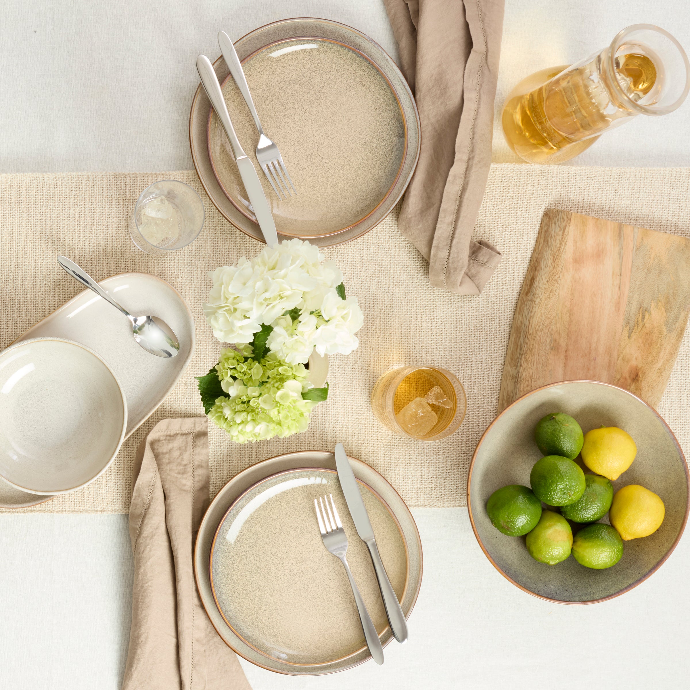 Oatmeal Stoneware Dinnerware Set 12-Piece | Organic Shades