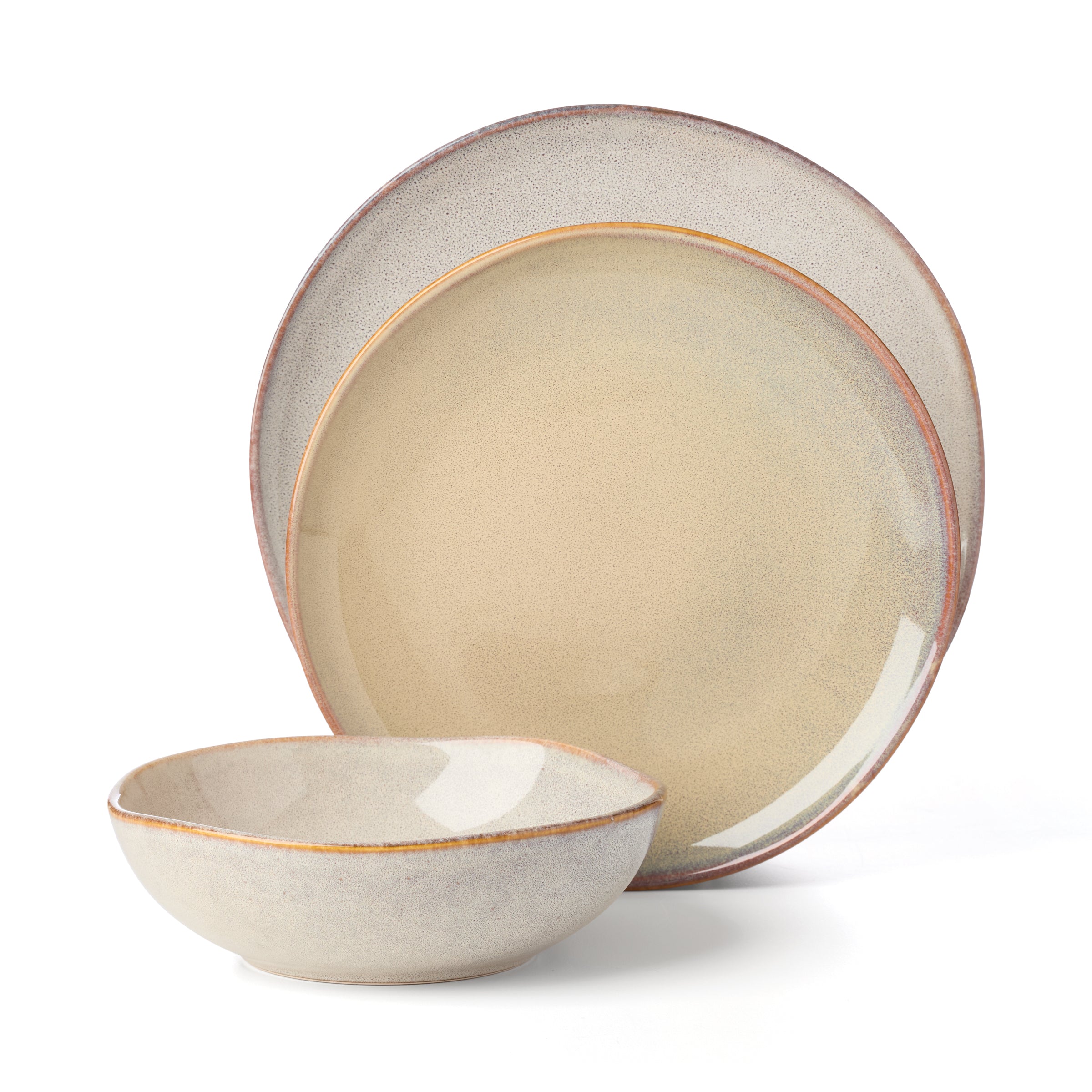 Oatmeal Stoneware Dinnerware Set 12-Piece | Organic Shades
