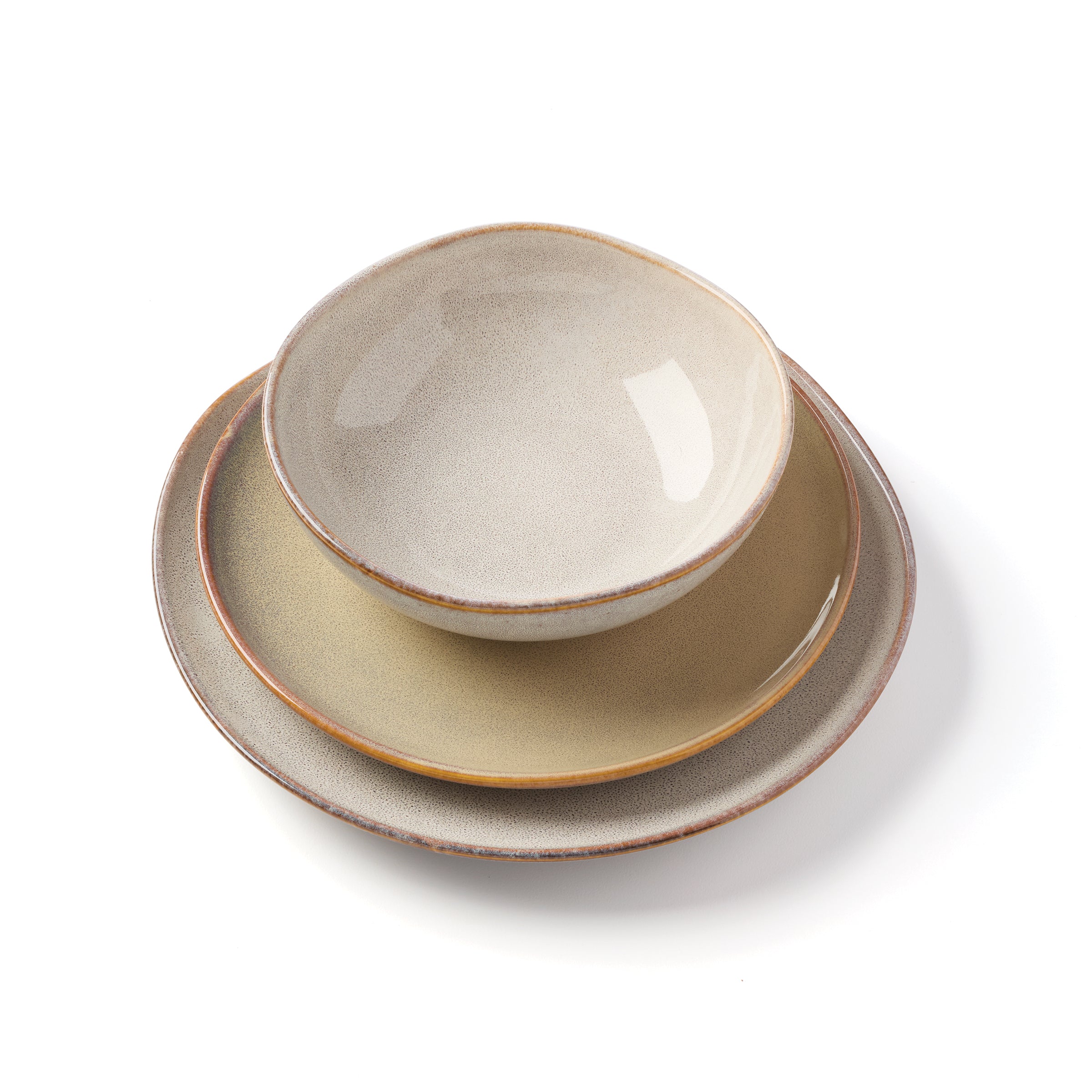 Oatmeal Stoneware Dinnerware Set 12-Piece | Organic Shades
