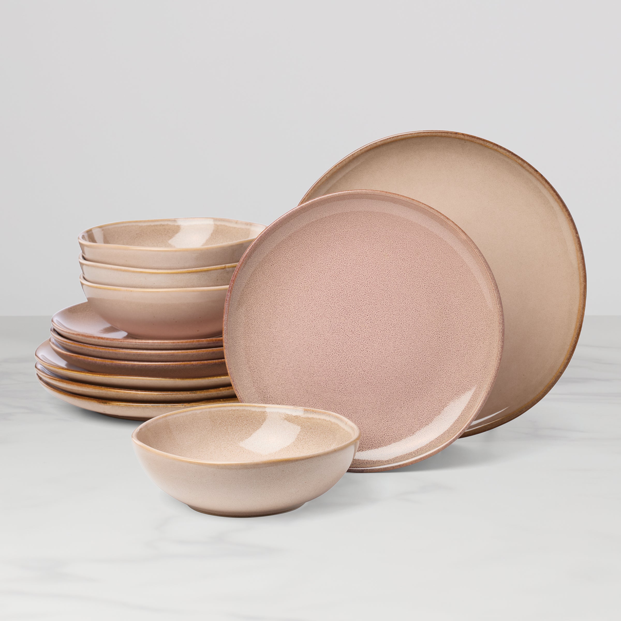 Organic Clay Dinnerware Set 12-Piece | Shades Collection