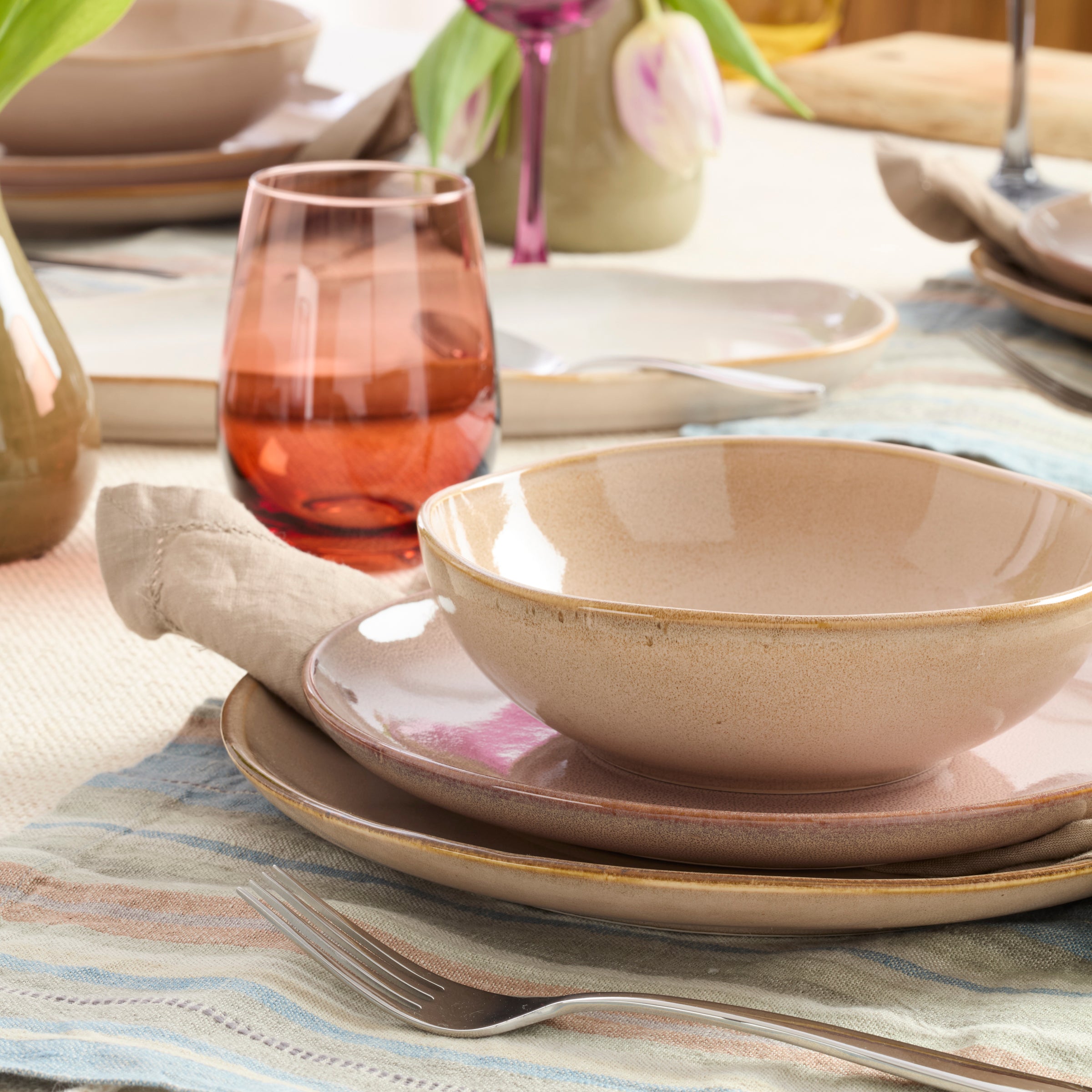 Organic Clay Dinnerware Set 12-Piece | Shades Collection