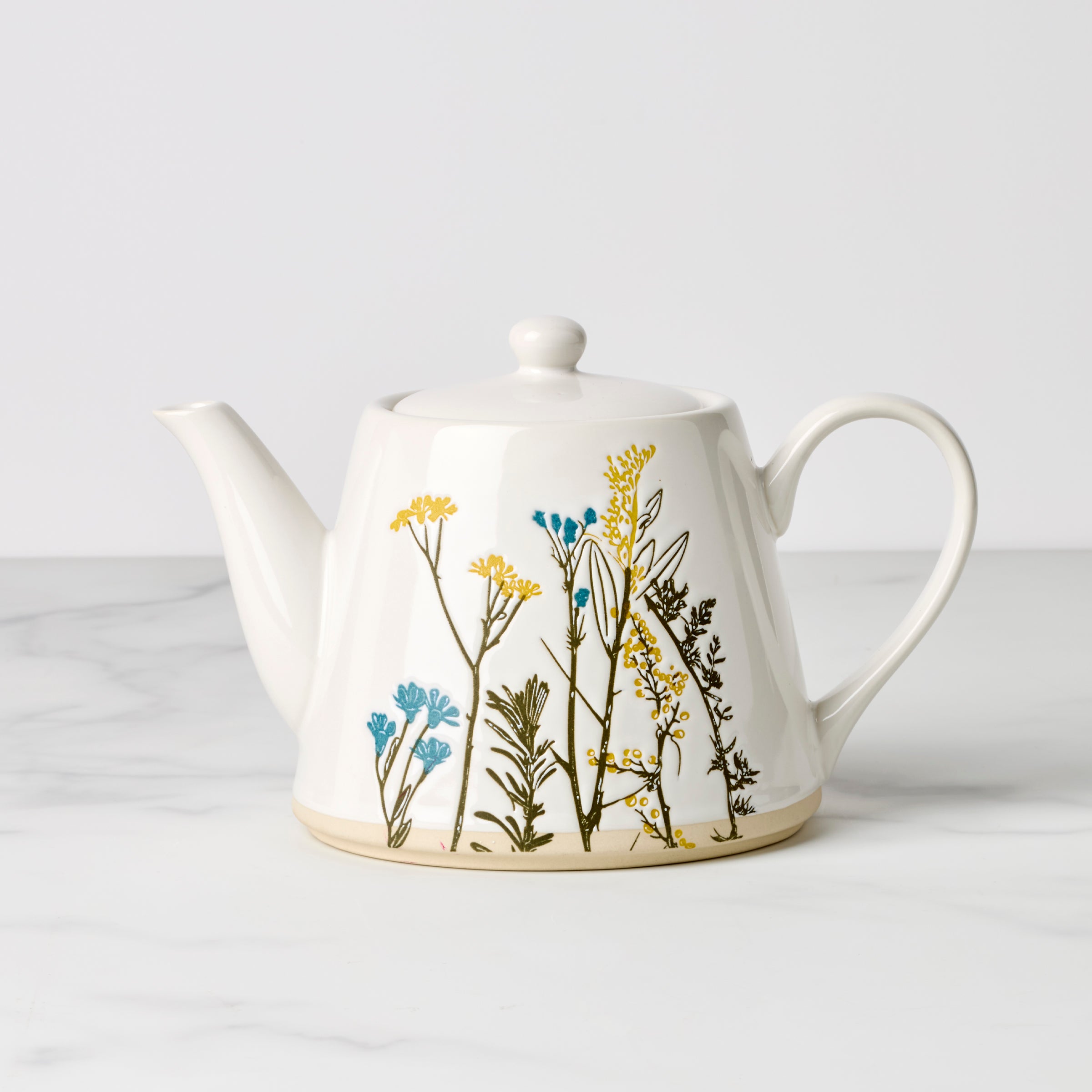 Stoneware Wildflowers Teapot for Spring | Handcrafted Ceramic