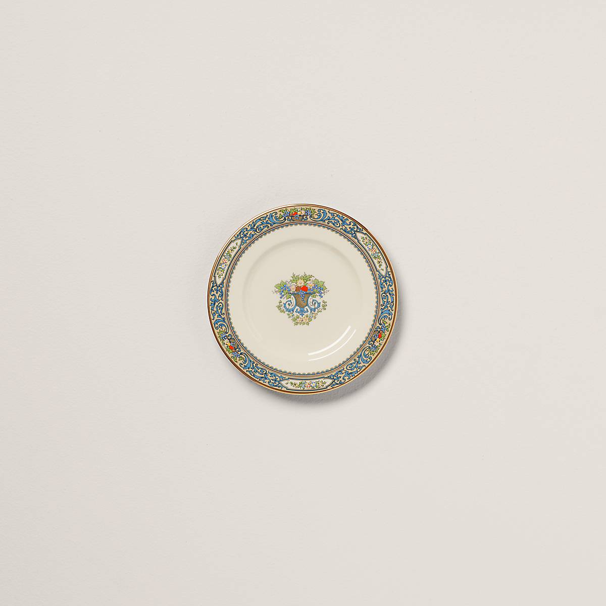 Porcelain Bread Plate with 24k Gold Accents & Autumn Design | Dishwasher Safe