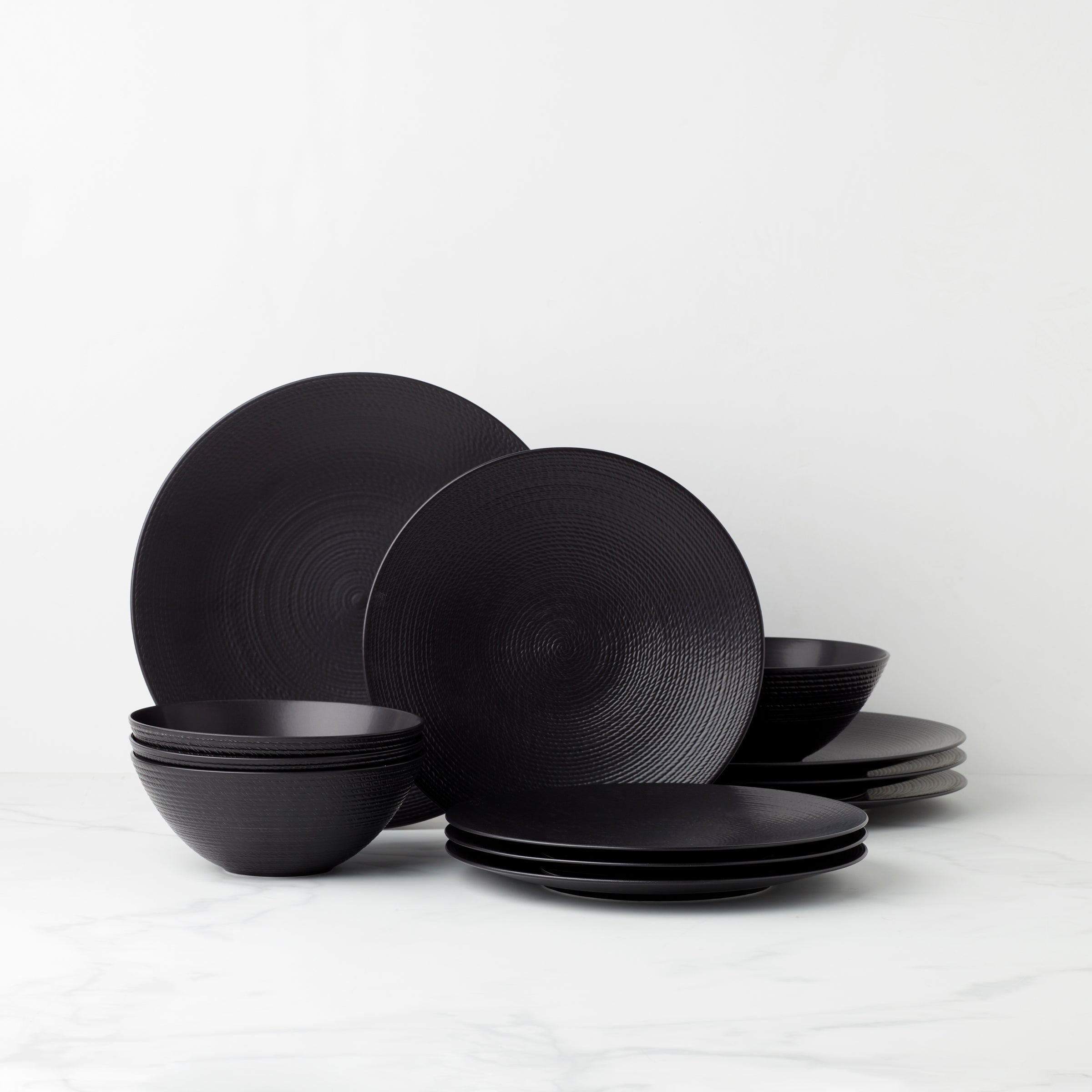 Matte Black 12-Piece Dinnerware Set | LX Collective