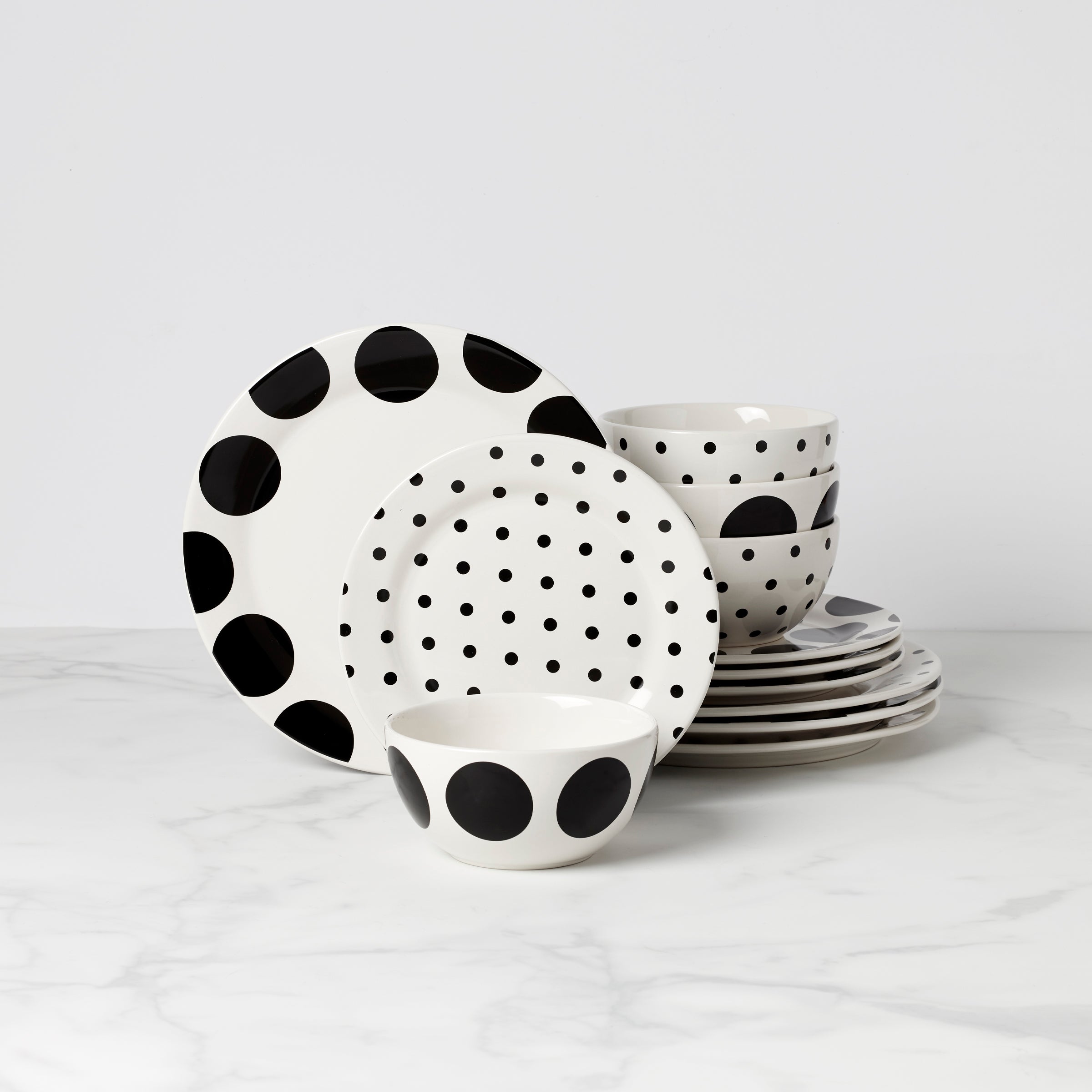 Polka Dot 12-Piece Dinnerware Set | On The Dot