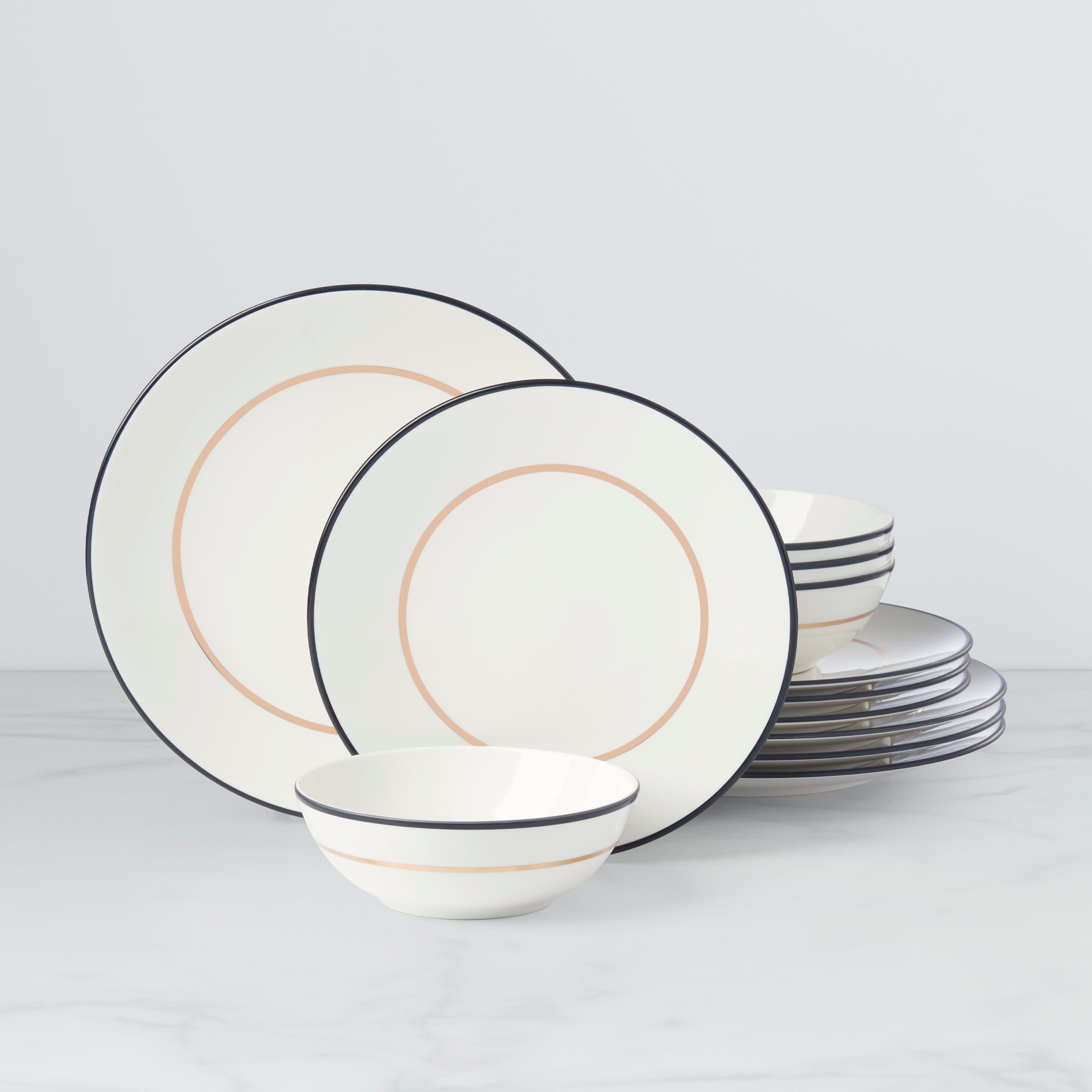 12-Piece Black & Gold Dinnerware Set for Sophisticated Dining | Make It Pop