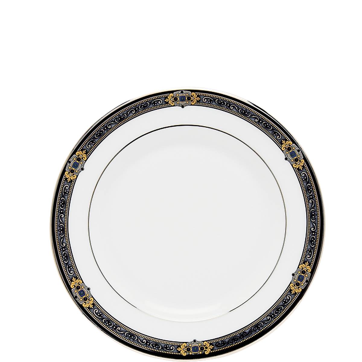 Vintage Jewel Bread Plate with 24K Gold & Platinum Accents | Bone China