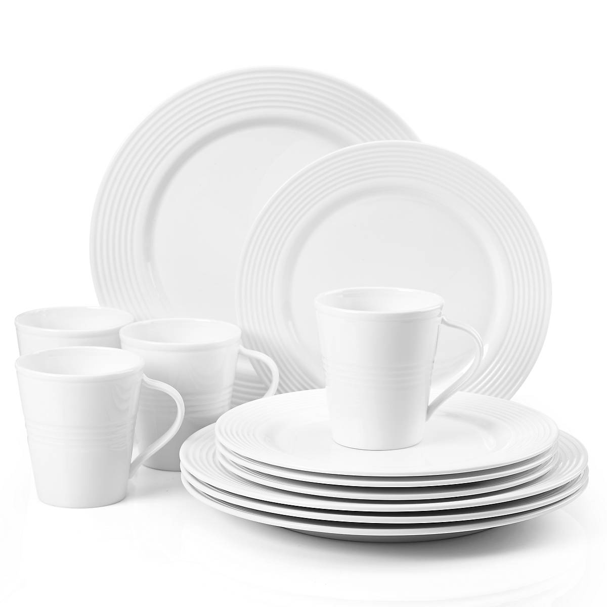 12-Piece Dinnerware Set with Corrugated Design | Tin Can Alley