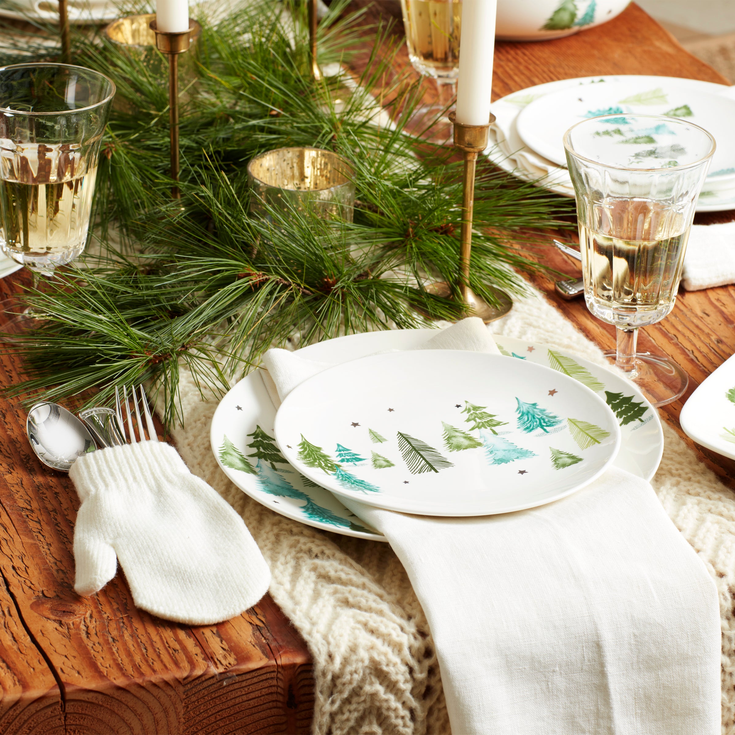 Winter-Themed Porcelain Dinnerware Set for 4 | Balsam Lane