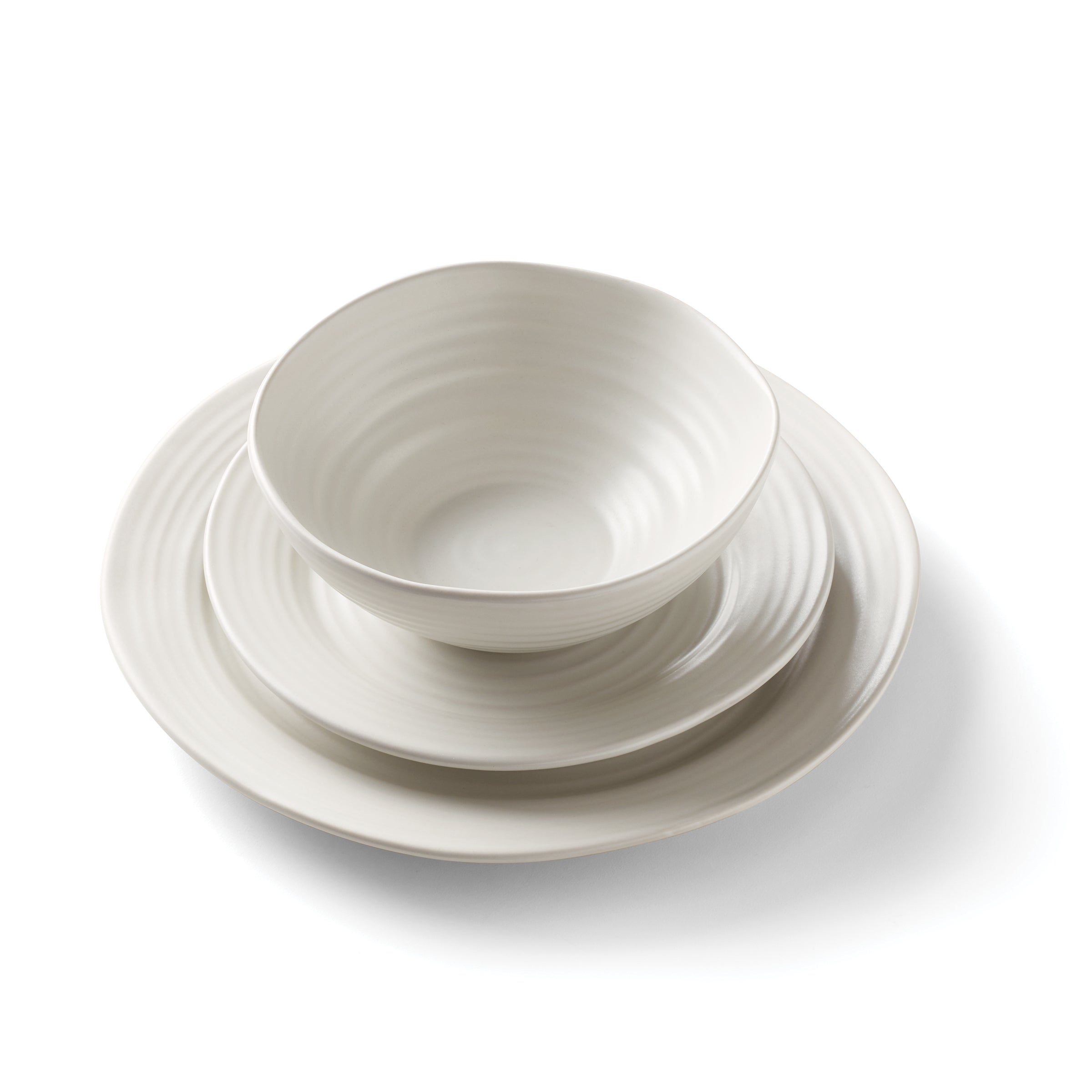 White Dinnerware Set with Ridged Design | Oneida 365 Collection