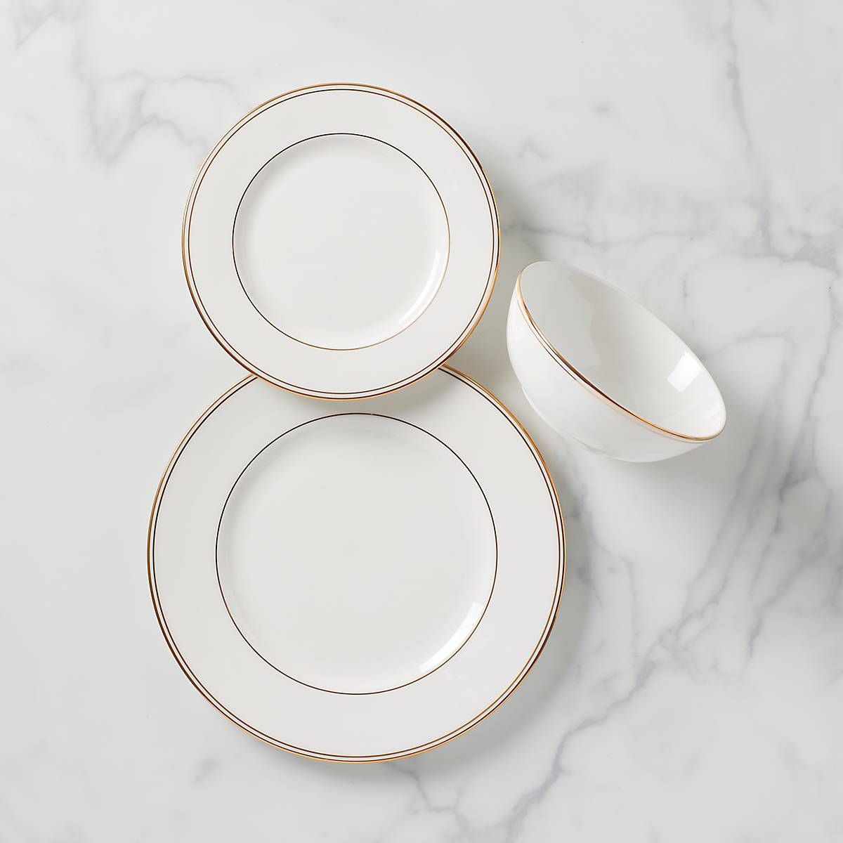 Porcelain Dinnerware Set with 24K Gold Accents | Federal Gold