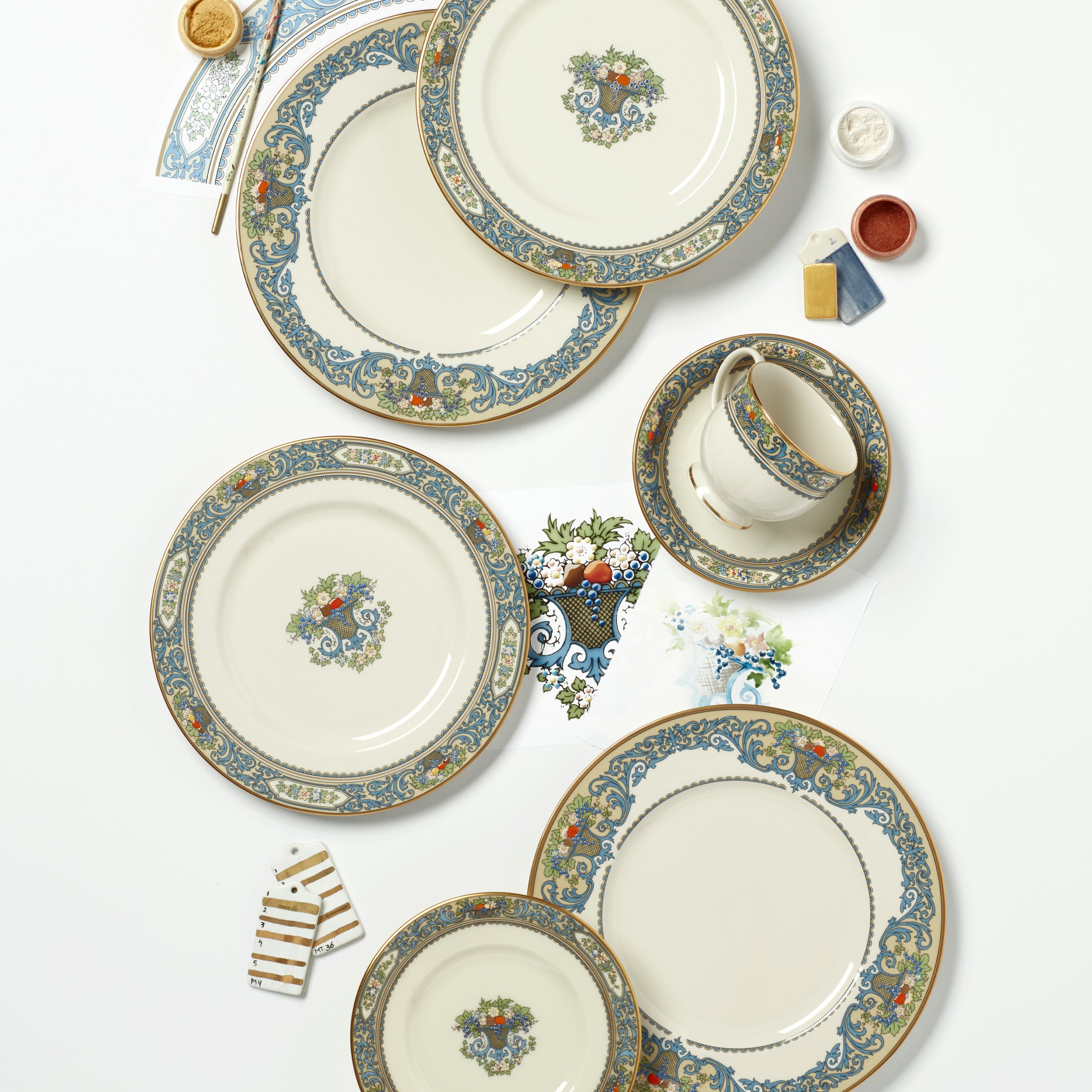 Autumn 5-Piece Dinnerware Set with Hand-Painted Floral Design | Dishwasher-Safe