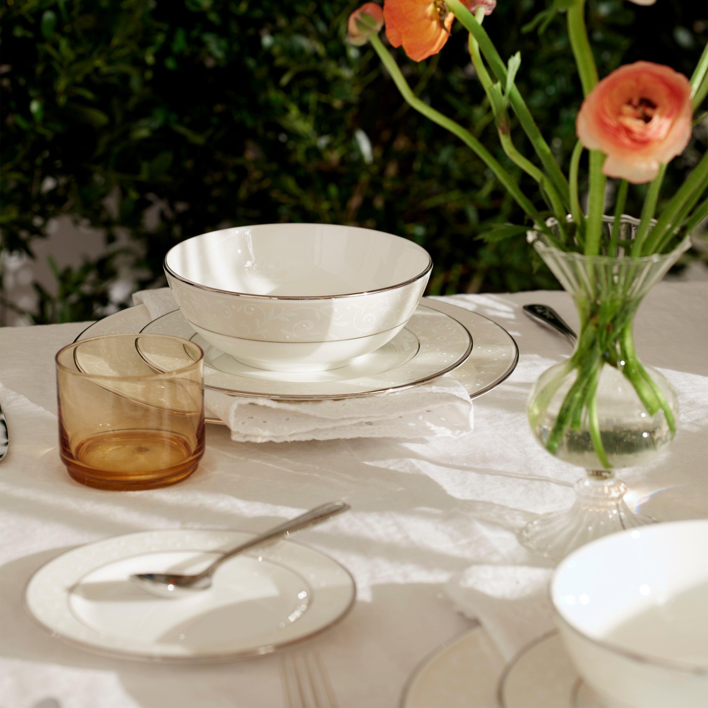 Opal Innocence Bone China Place Setting | 5-Piece Dishwasher-Safe