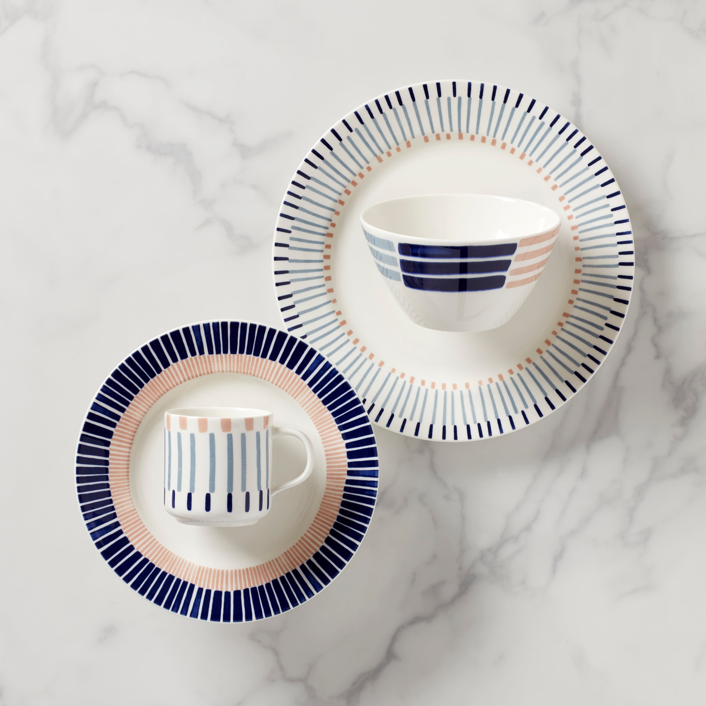 Striped Porcelain Dinnerware Set - 4-Piece Place Setting | Kate Spade