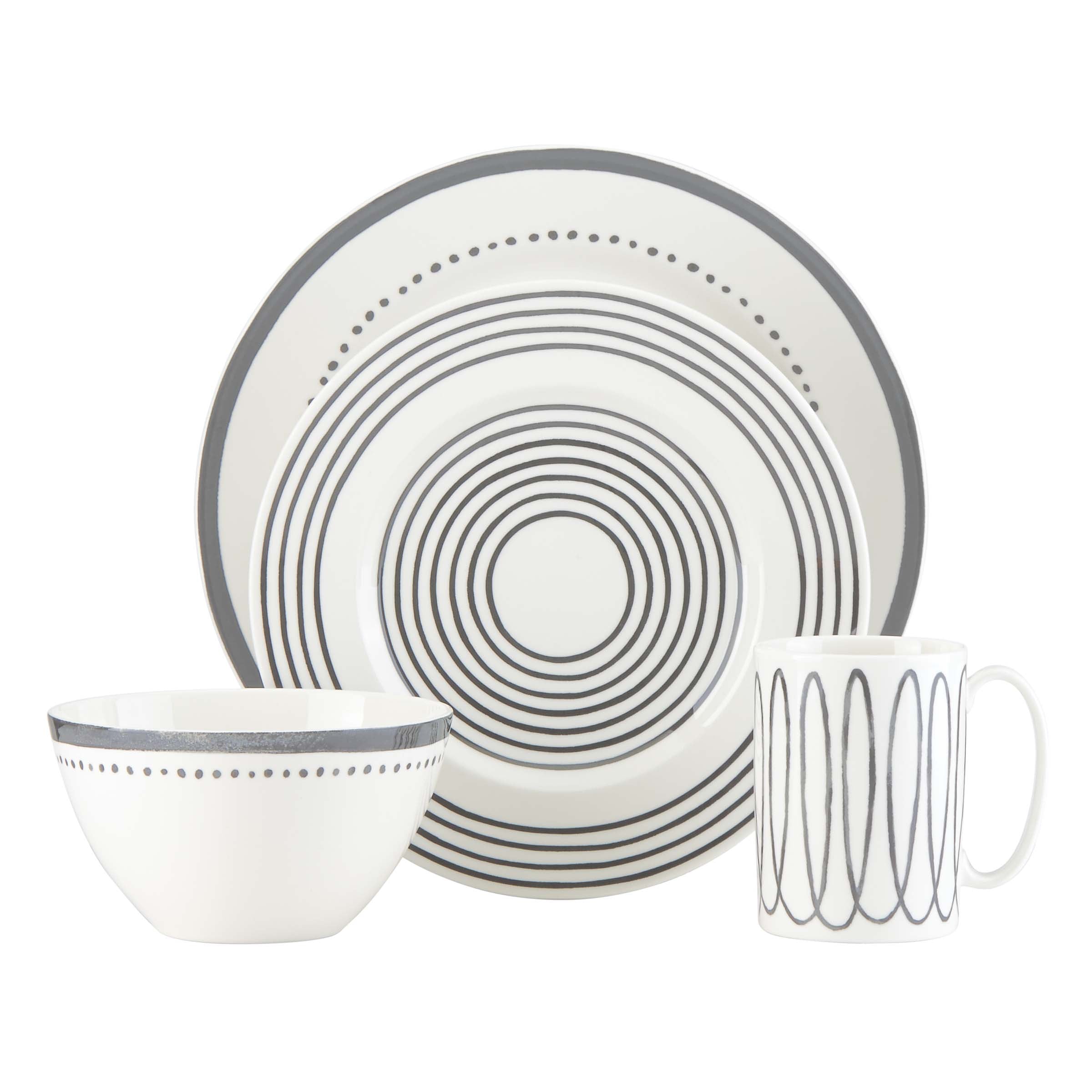 Porcelain 4-Piece Dinnerware Set for Classic Dining | kate spade new york