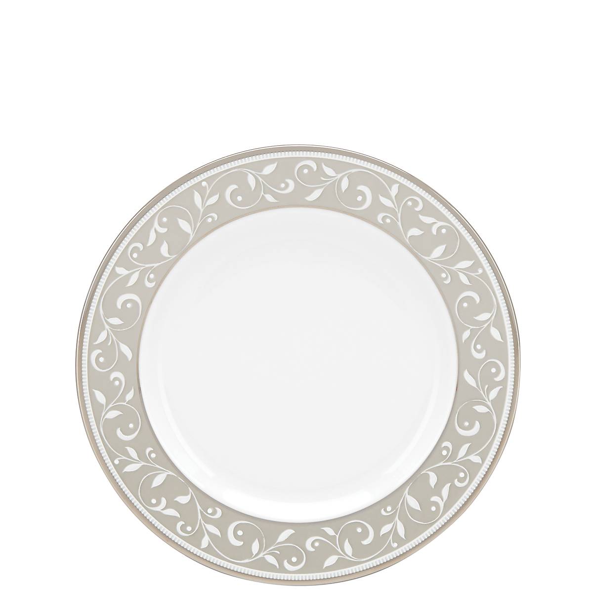Opal Innocence Dune Bread Plate with Platinum Accents | Dishwasher-Safe