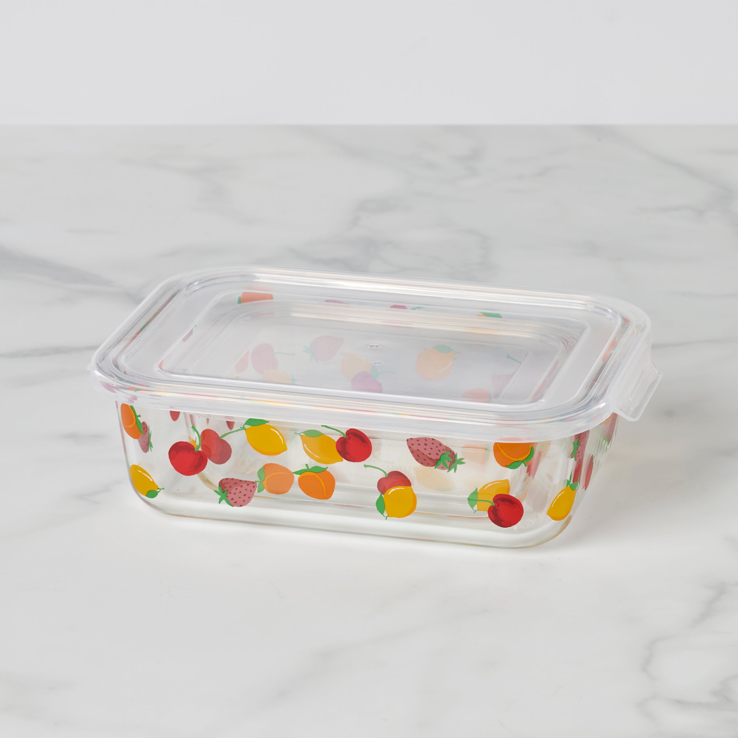 Fruit-Printed Glass Serve & Store Dish Set | Tutti Fruity