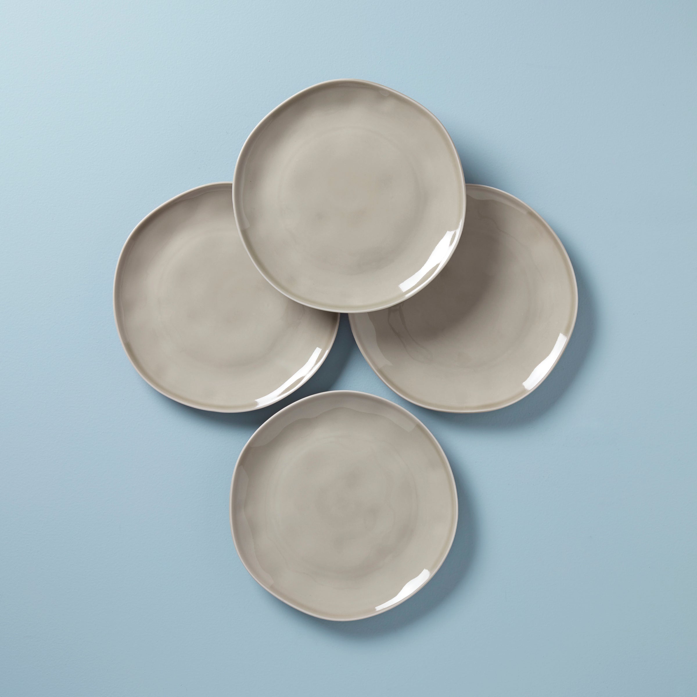 Grey Dinner Plates Set of 4 - Dishwasher & Microwave Safe | Bay Colors
