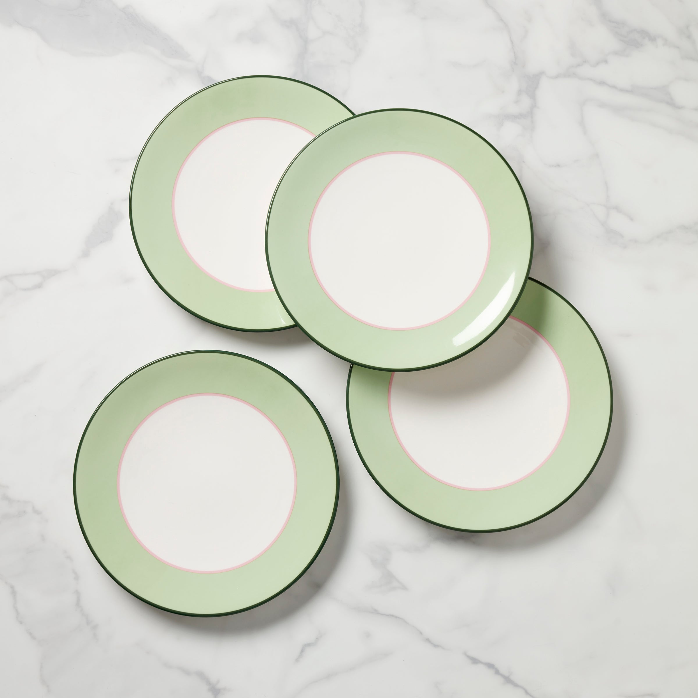 Sophisticated Dinner Plates Set of 4 in Green & Pink | Kate Spade