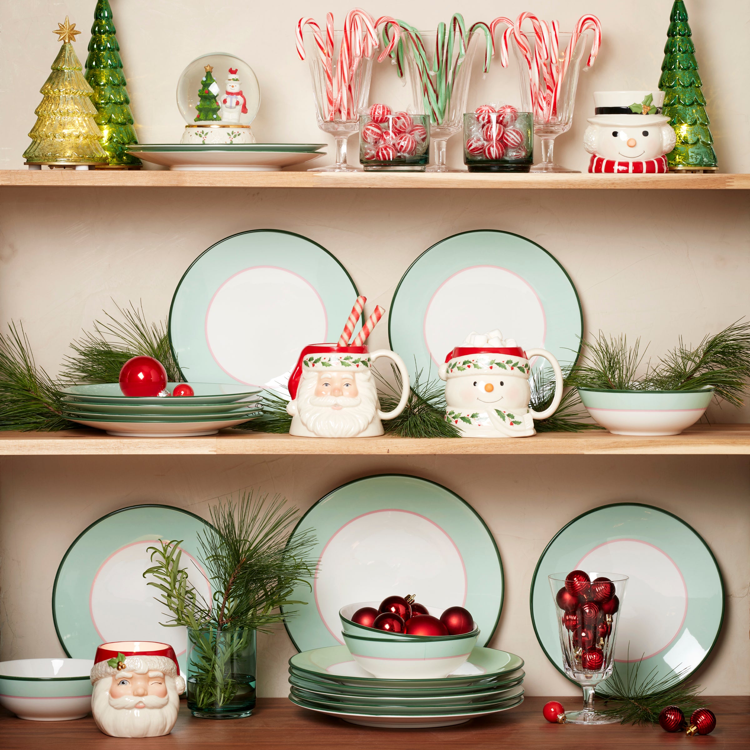 Sophisticated Dinner Plates Set of 4 in Green & Pink | Kate Spade