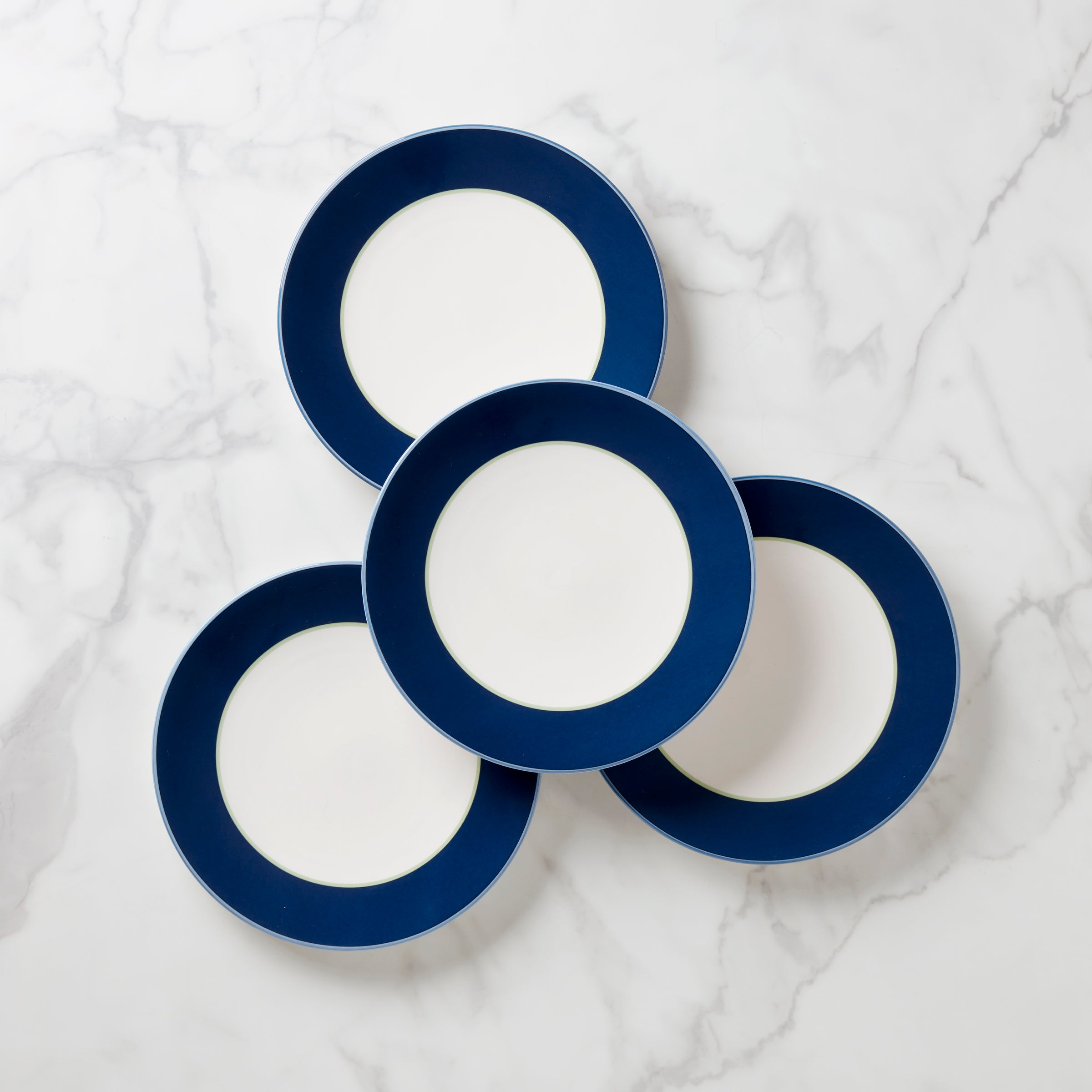 Sophisticated Dinner Plates Set of 4 in Navy & Green | Kate Spade