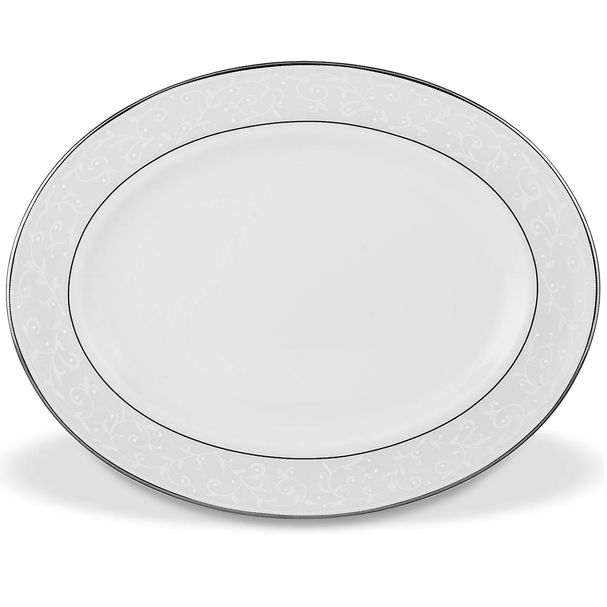 13" Oval Serving Platter with Pearlescent Enamel Dots | Opal Innocence