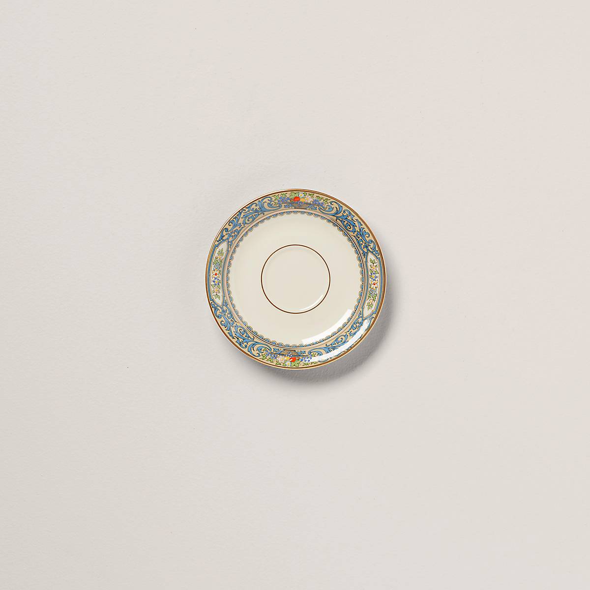 Porcelain Tea Saucer with Gold Accents & Hand-Painted Dots | Autumn Collection