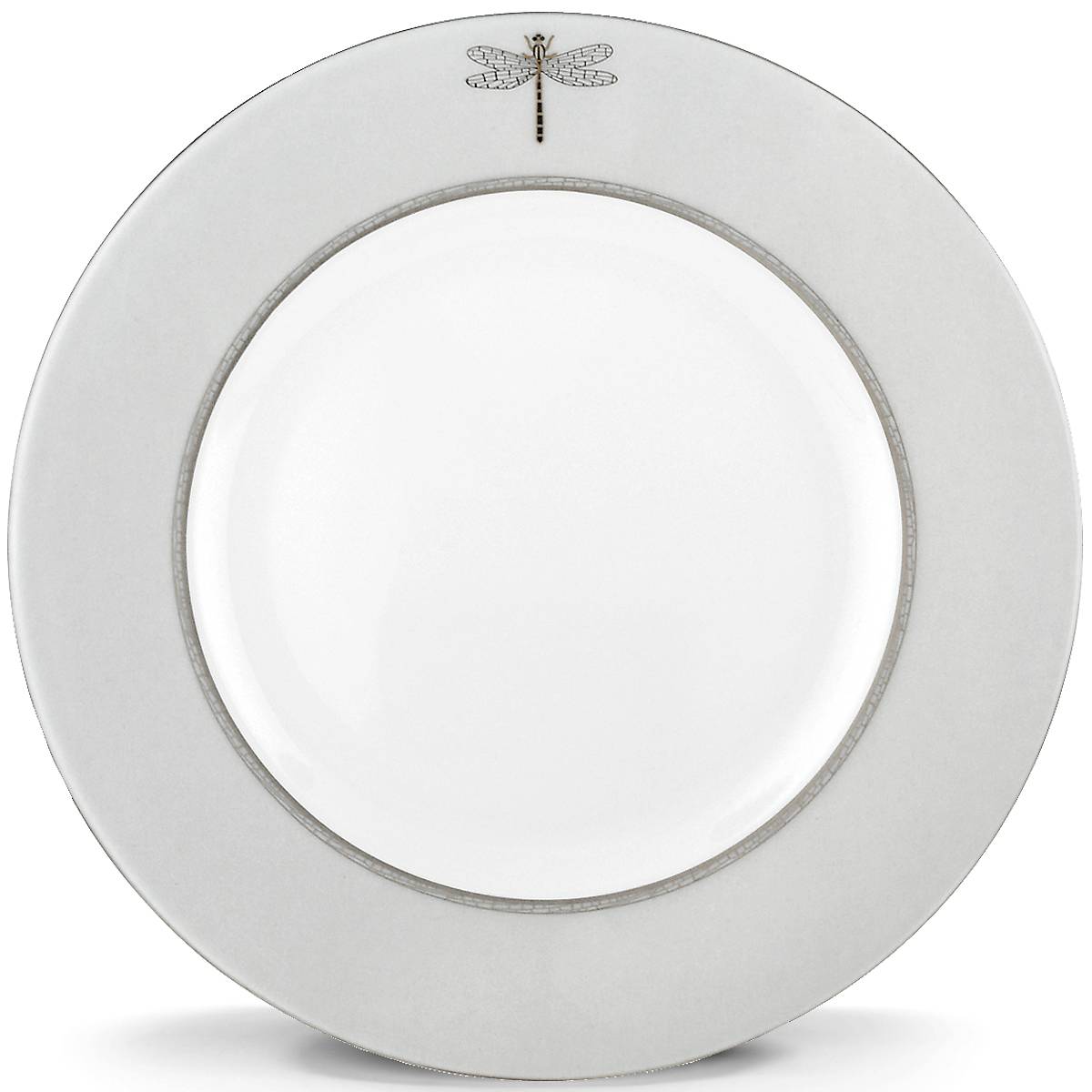 Elegant Dragonfly Dinner Plate with Platinum Accents | June Lane