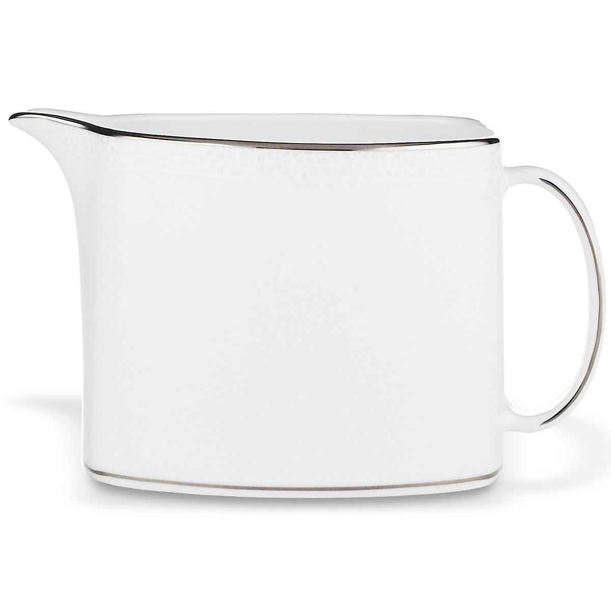 White Bone China Creamer with Platinum Accents | Kate Spade Cypress Point