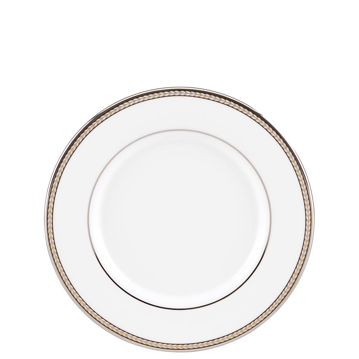 Platinum-Rimmed Bone China Saucer for Elegant Dining | Sonora Knot