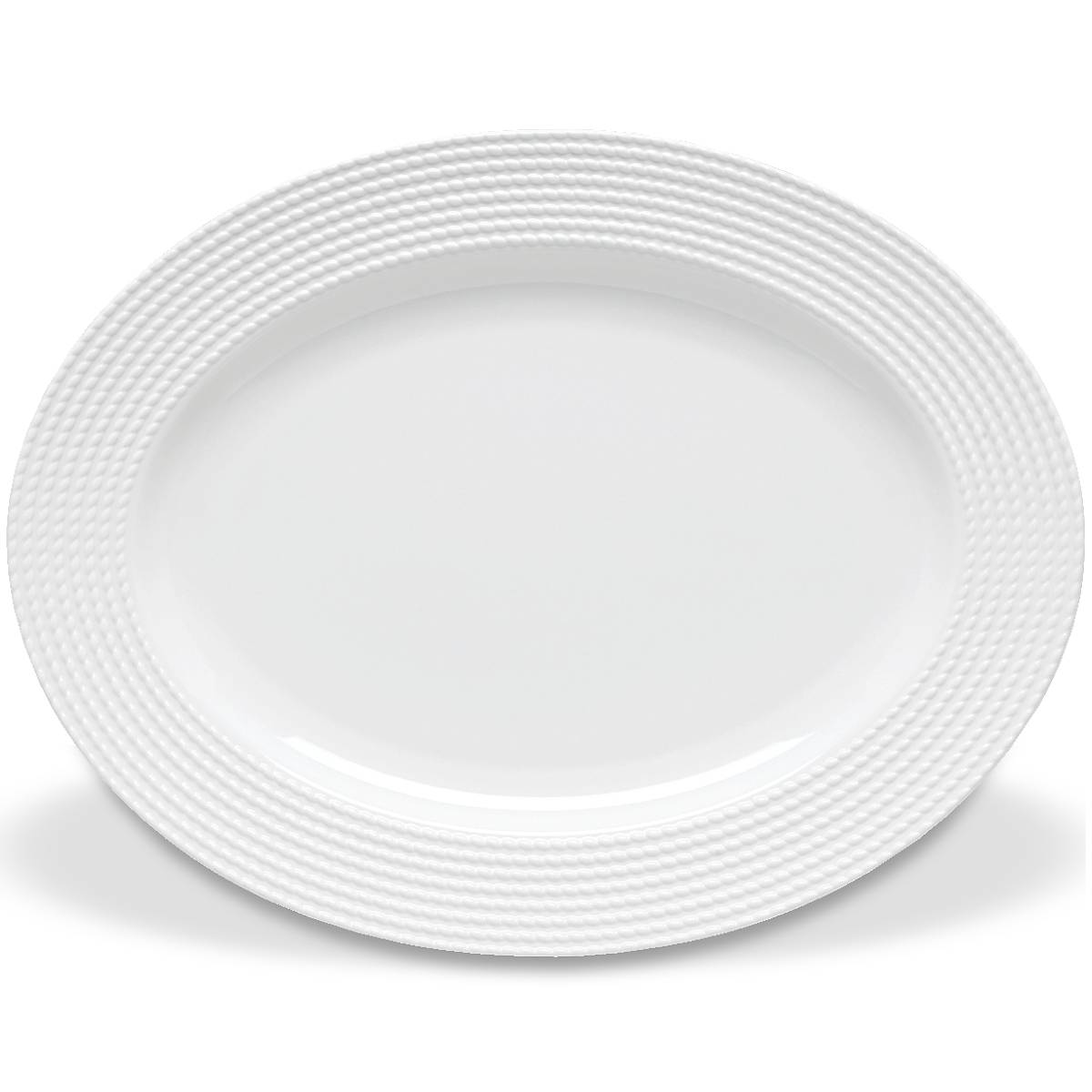 White Ceramic Oval Serving Platter with Rope Motif | Kate Spade