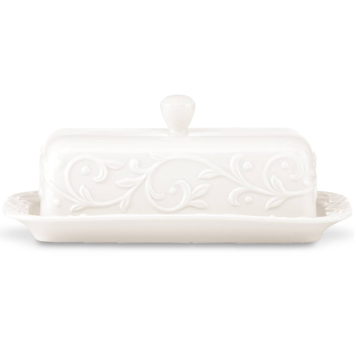 Opal Innocence Carved Butter Dish | Microwave & Dishwasher Safe