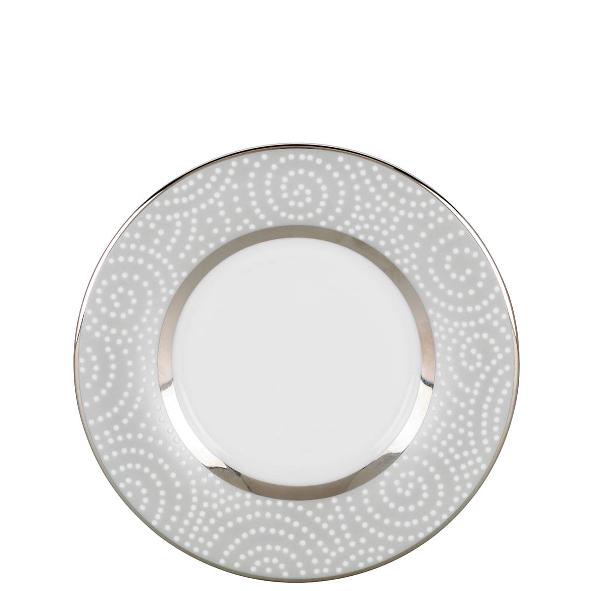 Elegant Bone China Saucer with Pearl Beads & Platinum Accents | Dishwasher-Safe